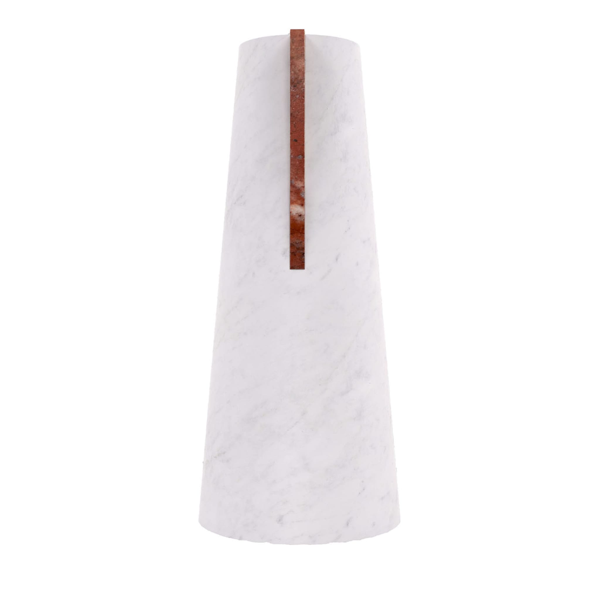 Vase en marbre blanc de Carrare et rouge Elara - Vue principale