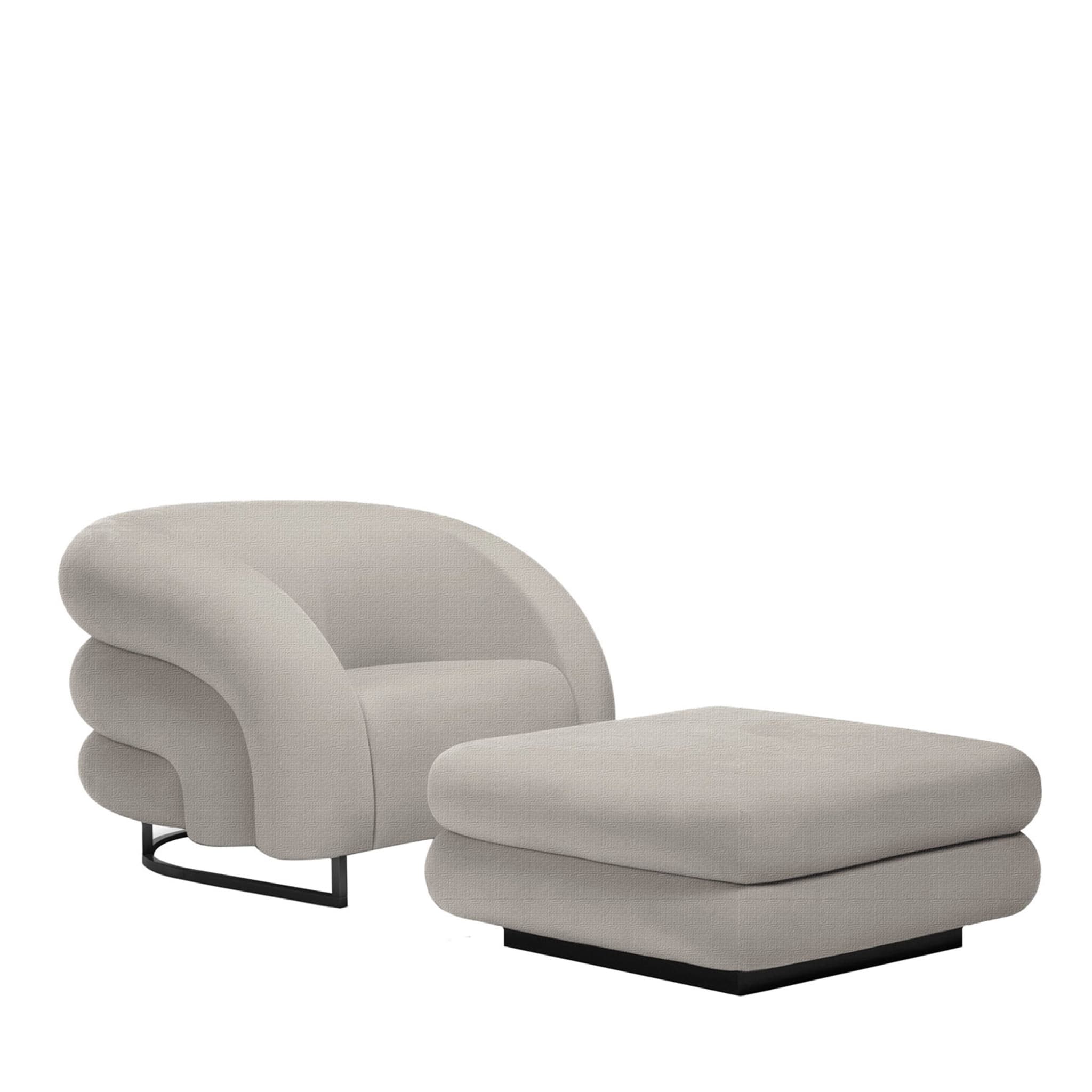 Baloon Armchair With Footrest - Main view