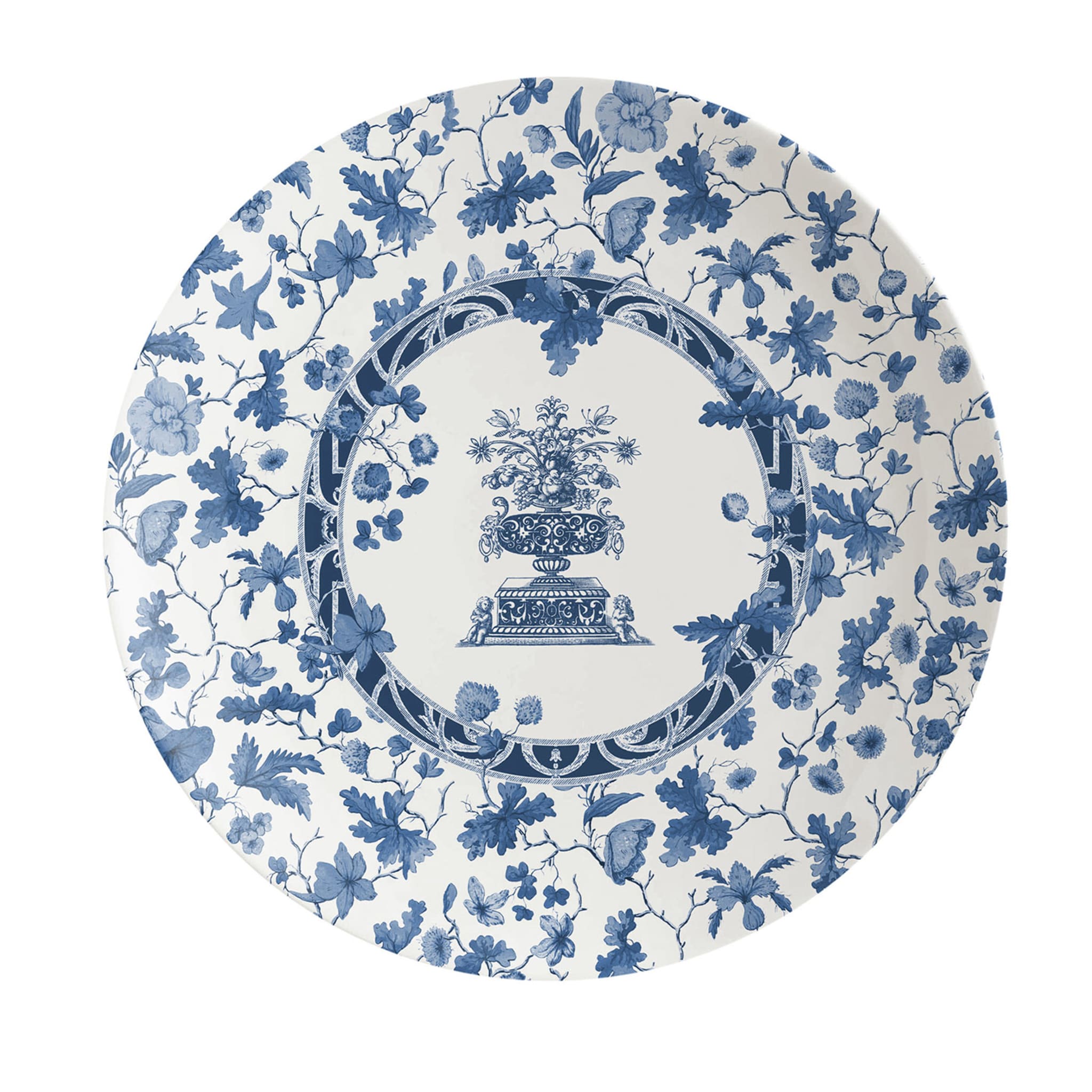Garden Of Eden Porcelain Dinner Plate With Blue Decoration #1 - Main view