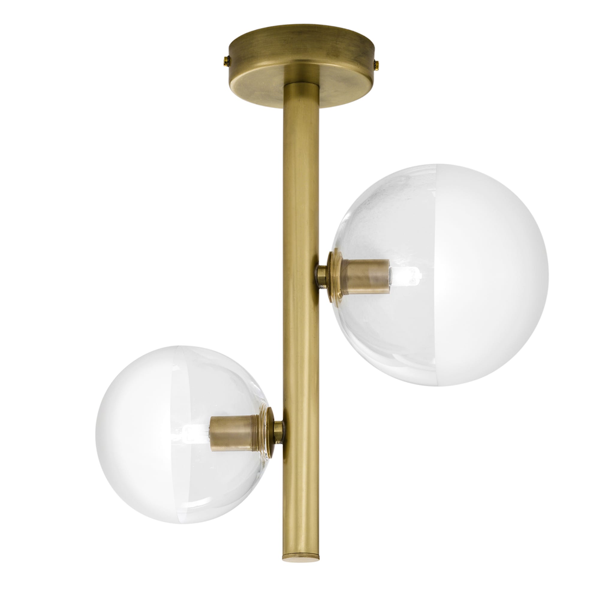 Molecola Natural Brass Two-Lights Pendant Lamp - Main view