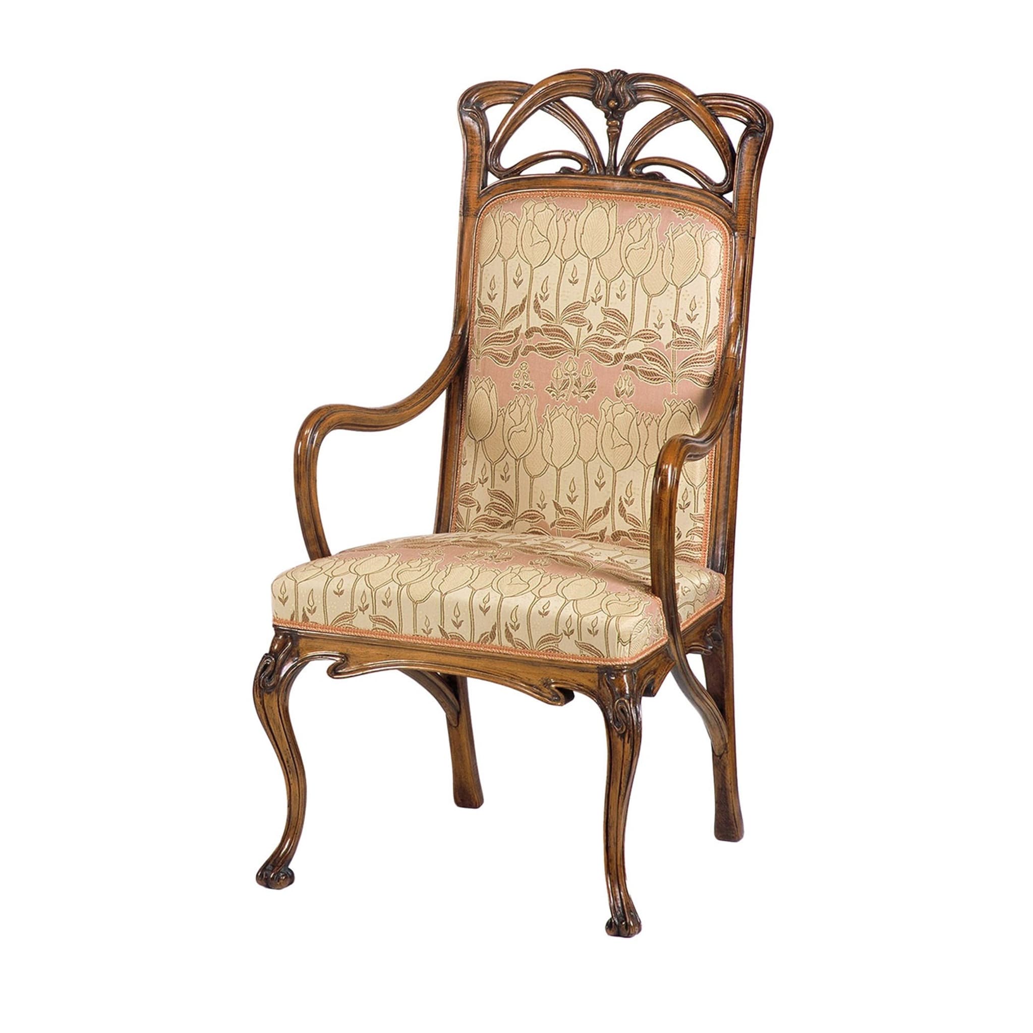 French Liberty Pink Tulips Armchair - Main view