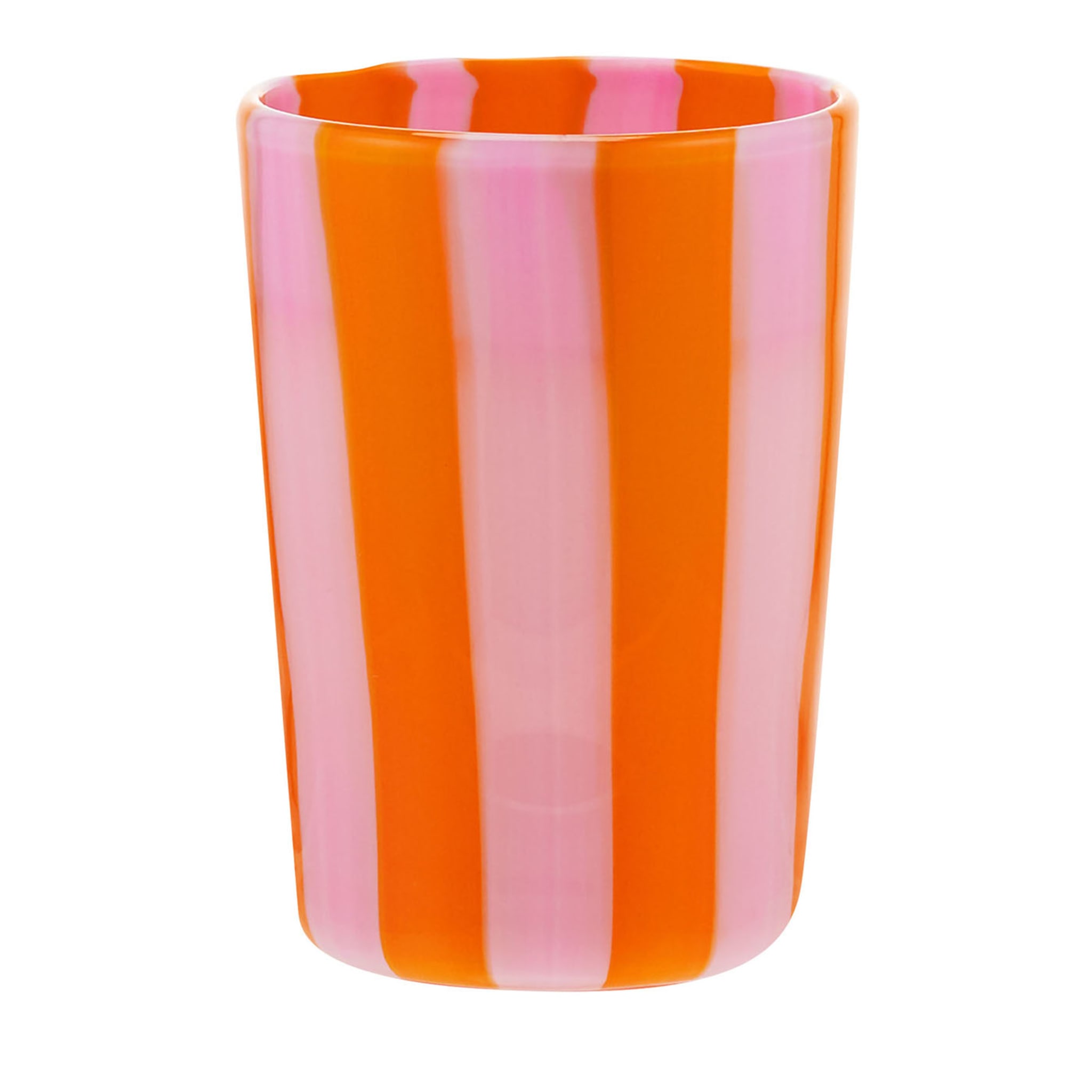 Dolce Vita Set di 2 bicchieri da acqua arancione e rosa soffiati a bocca - Vista principale