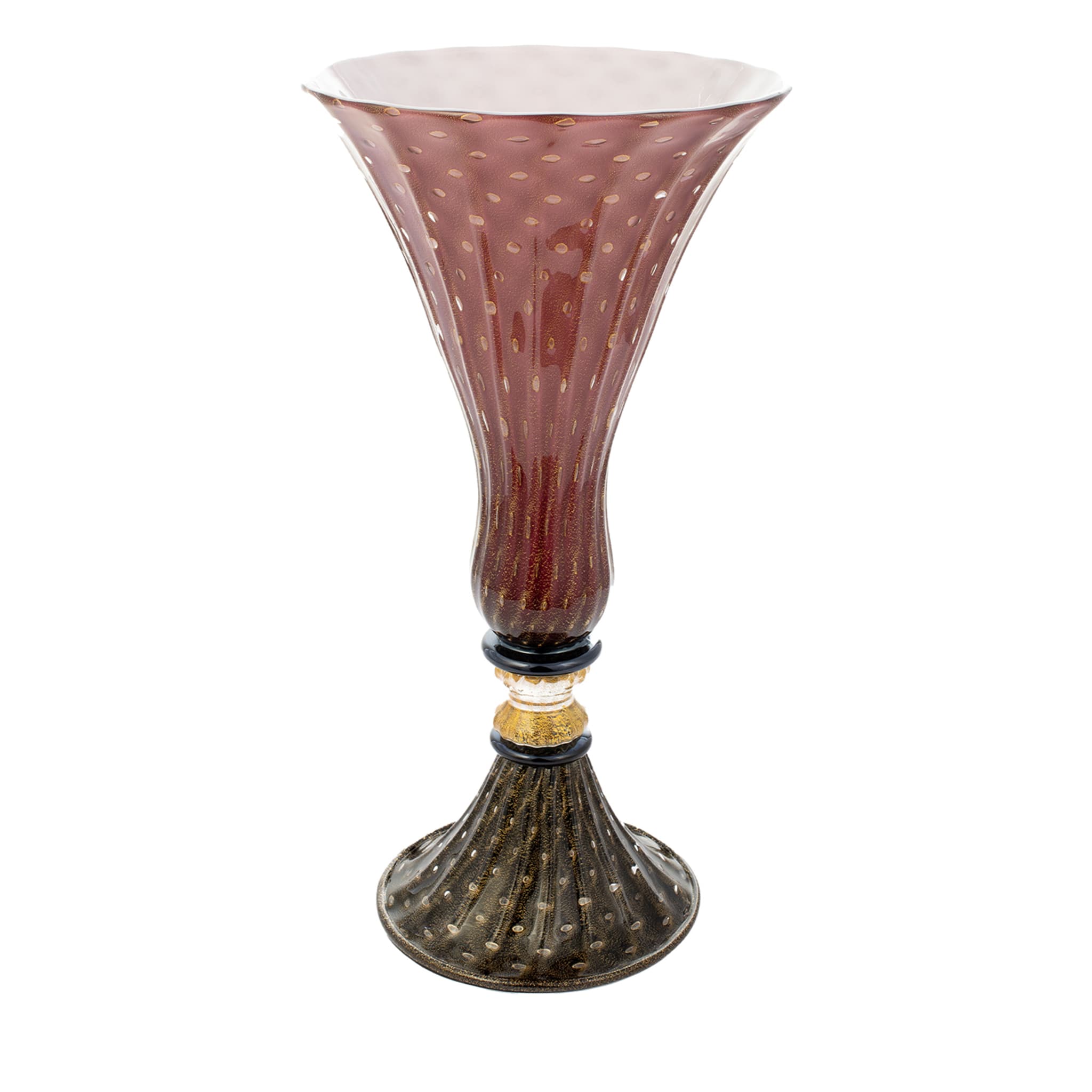 Stmtrub Rubin &amp; Gold Vase mit Fuß - Hauptansicht