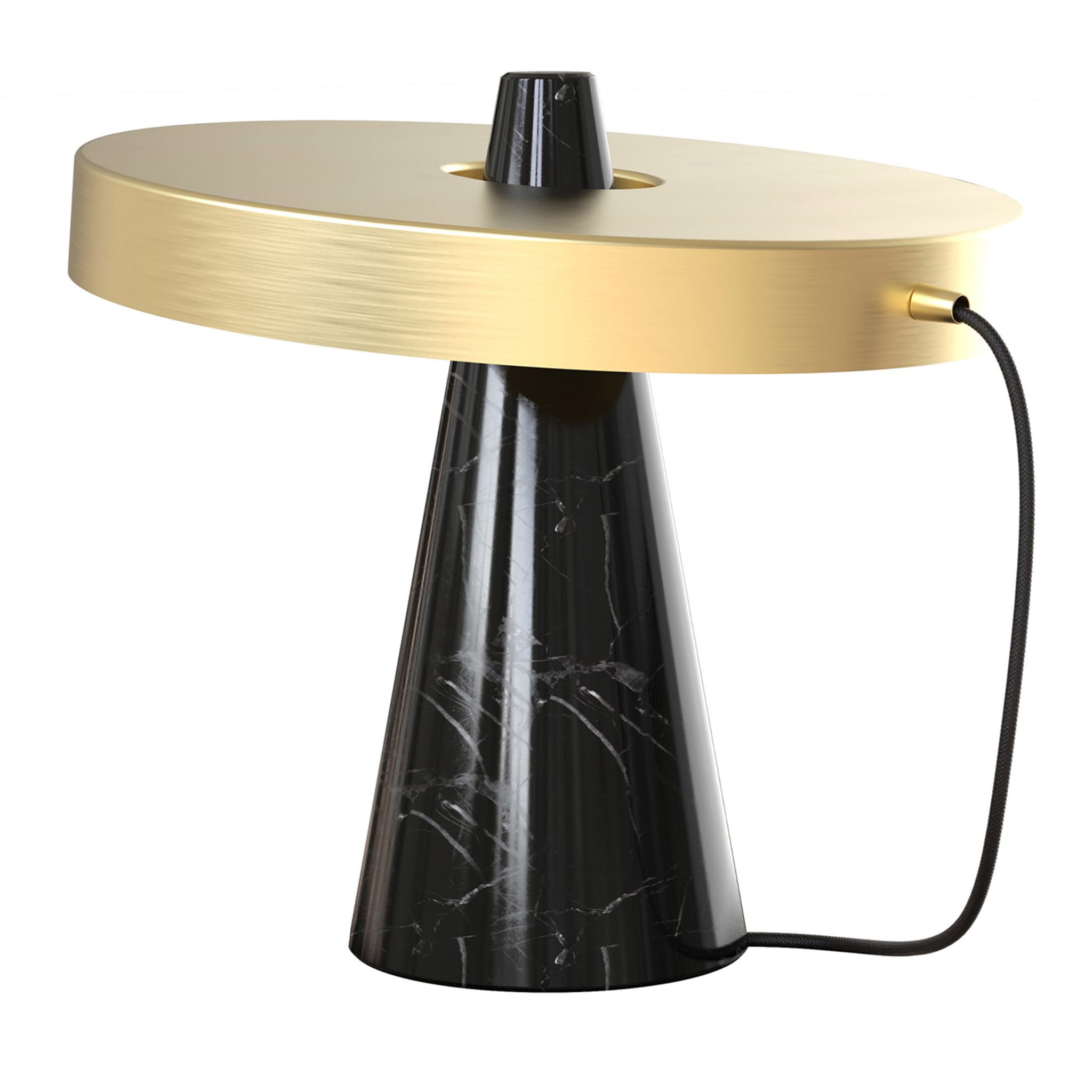 ED039 Black Stone and Brass Table Lamp - Main view
