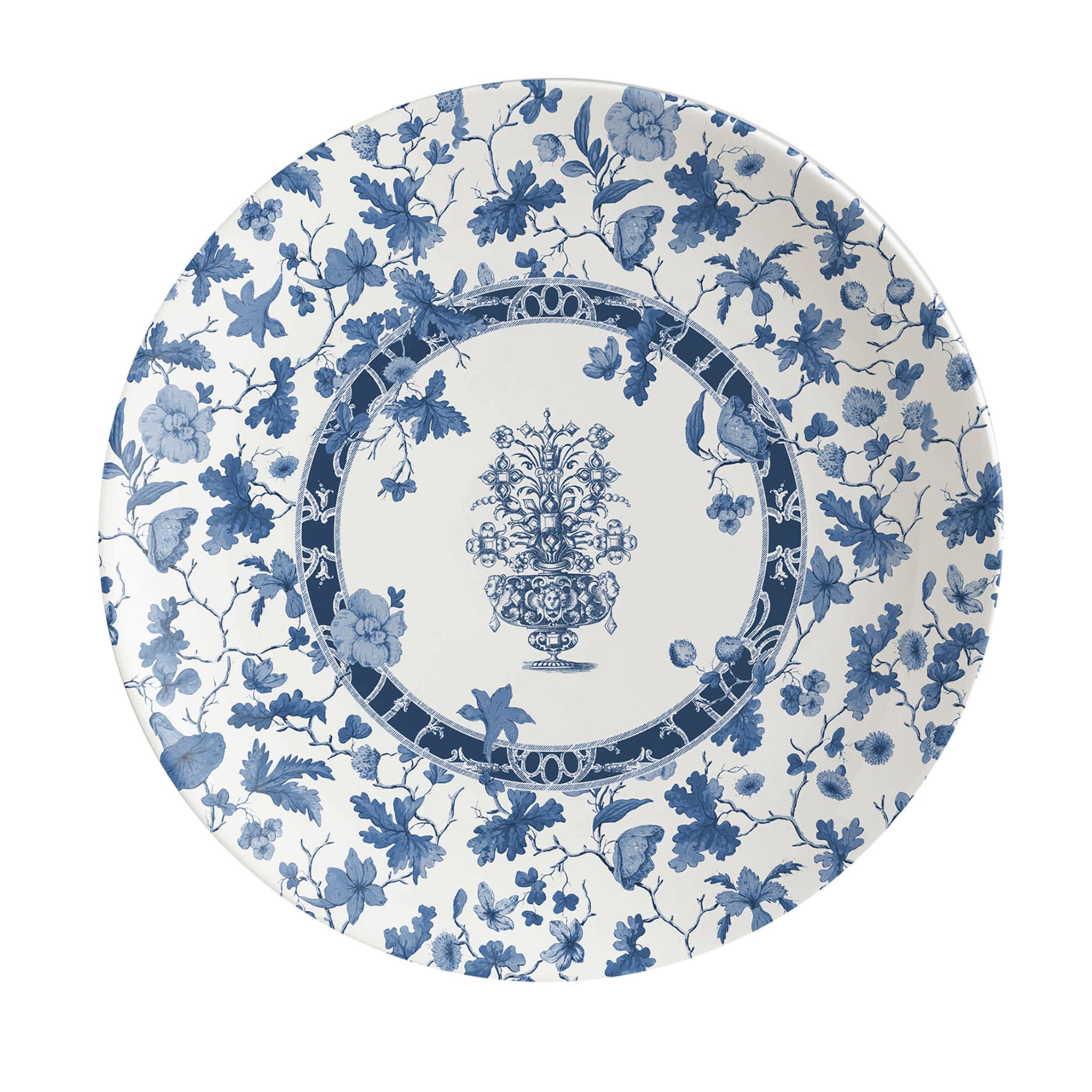 Garden Of Eden Porcelain Dinner Plate With Blue Decoration #2 - Main view