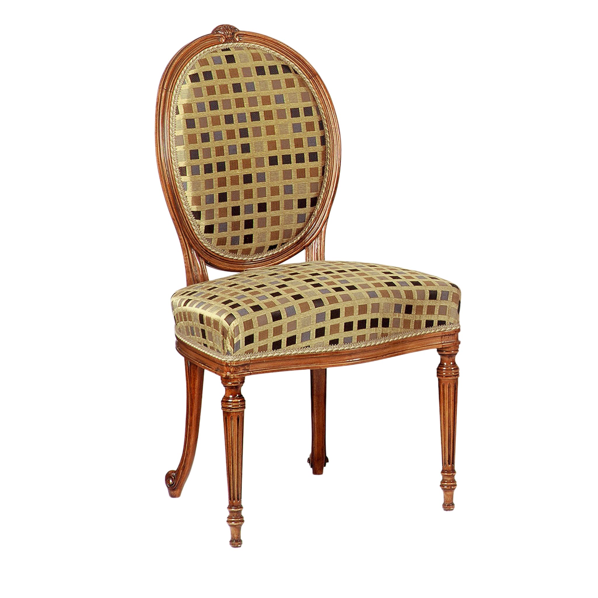 Chaise polychrome à motifs de style King George III - Vue principale
