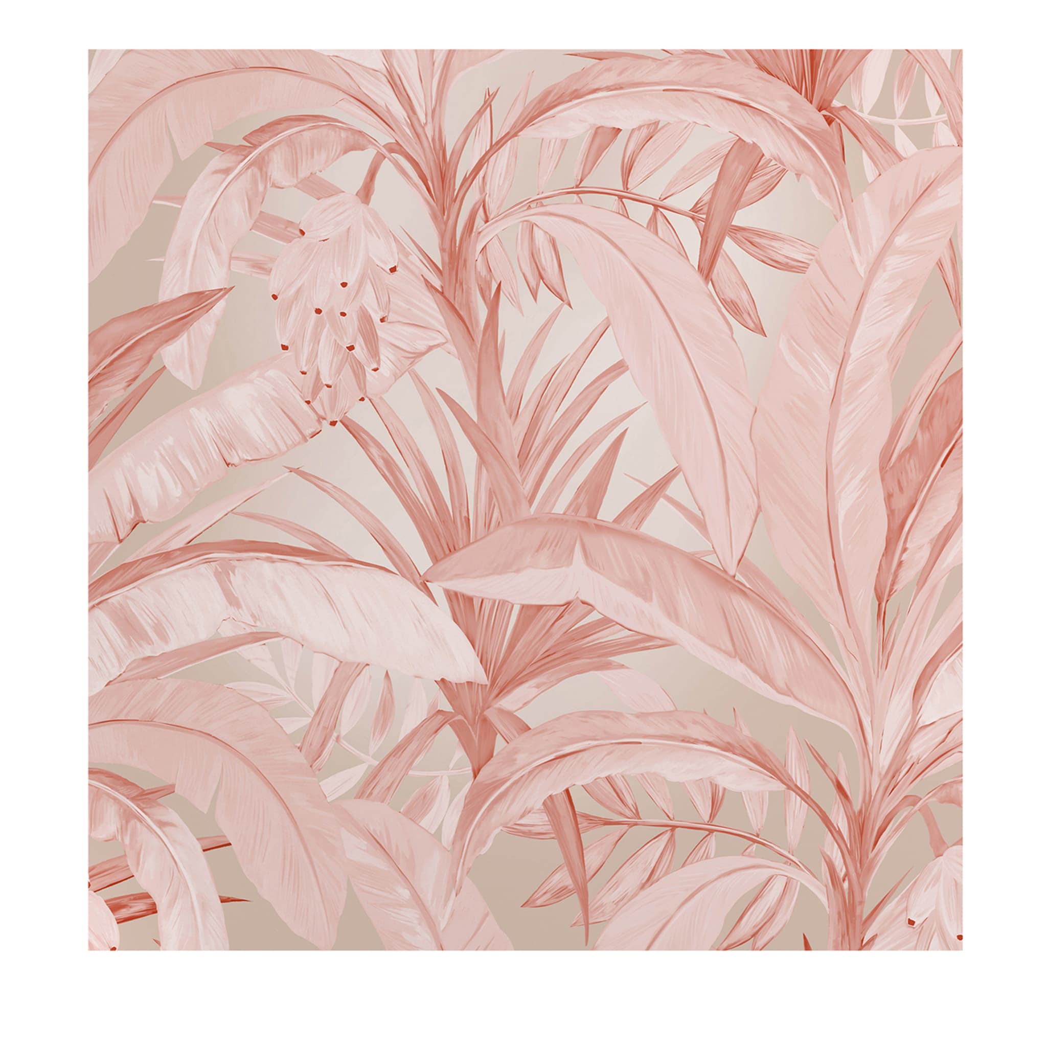 Papier peint jungle tropicale rose - Vue principale