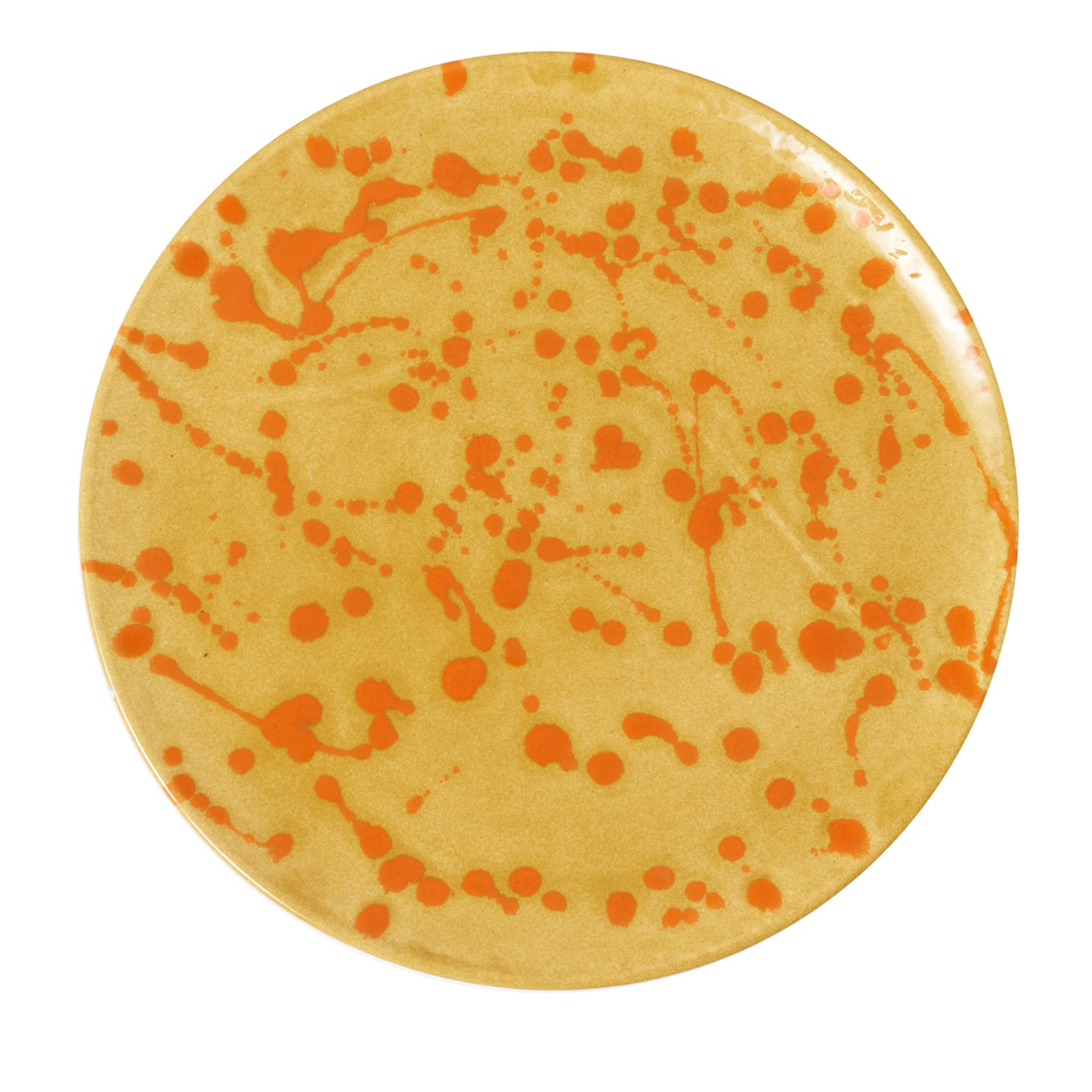 Caramel and Orange Ceramic Decorative Plate - Main view