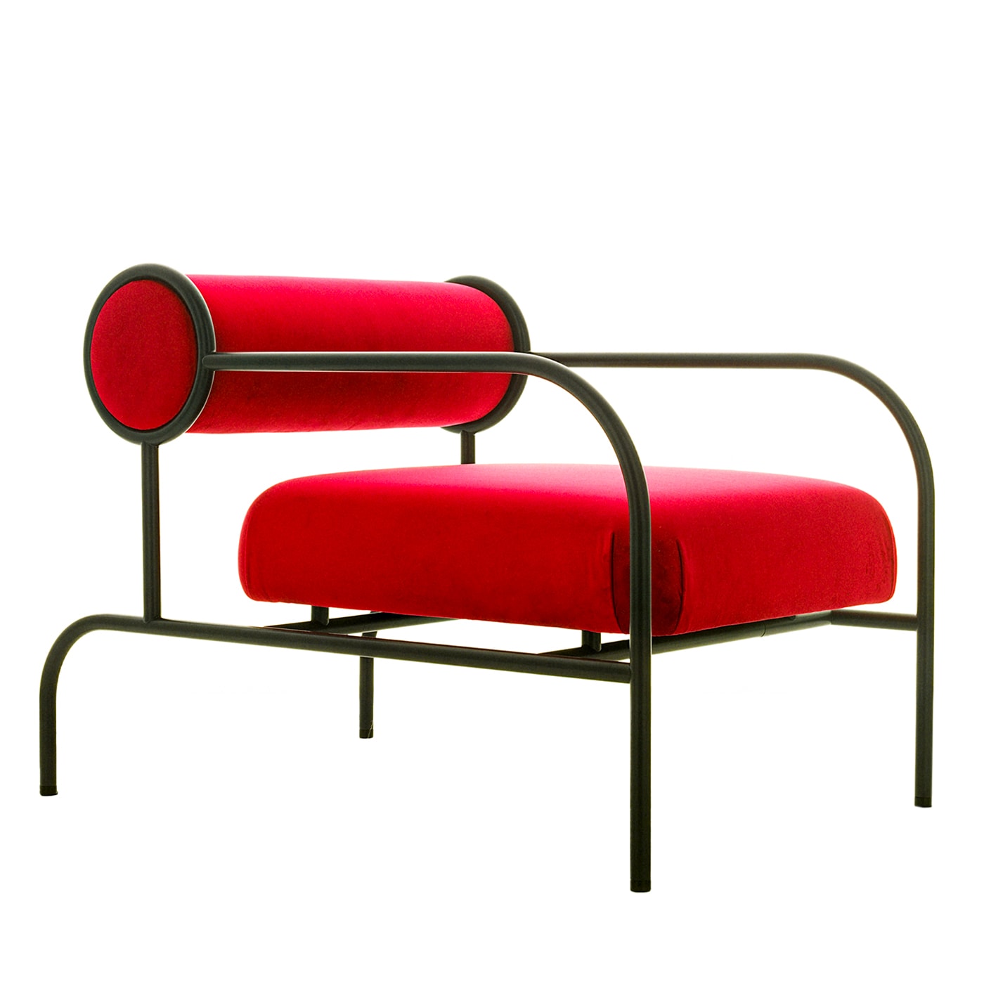 Red Sofa with Arms Black Limited Edition by Shiro Kuramata - Cappellini