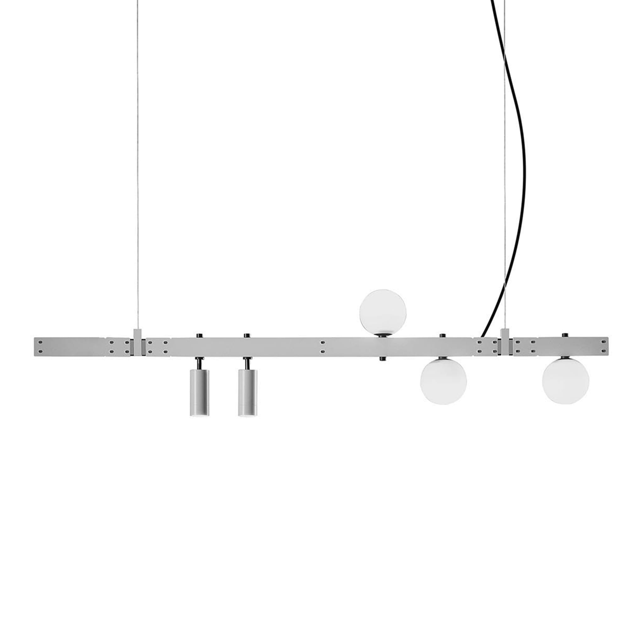 Lampe pendentif Stant à 5 lumières, blanc, par Edmondo Testaguzza - Vue principale