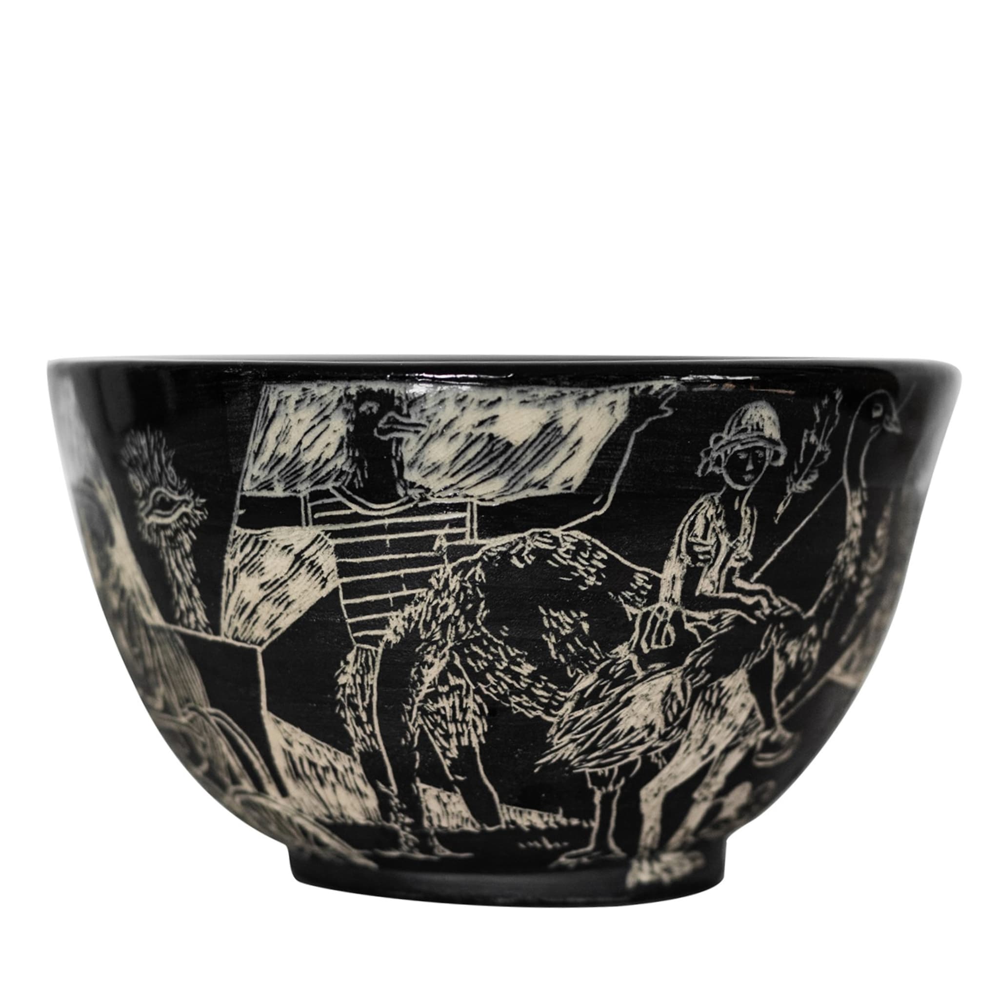 Lo Struzzo Black and Beige Grès Decorative Bowl - Main view