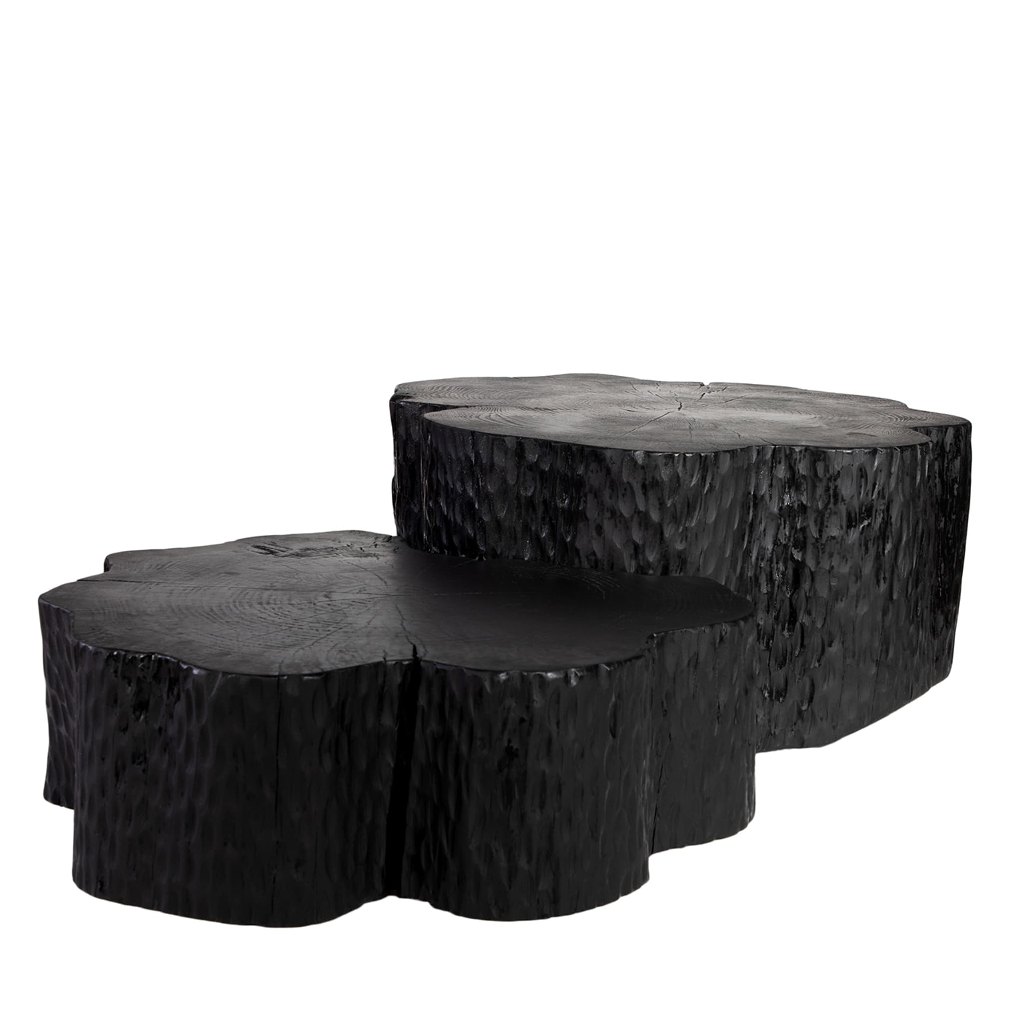 Eclipse Set of 2 Carved Black Coffee Tables - Main view