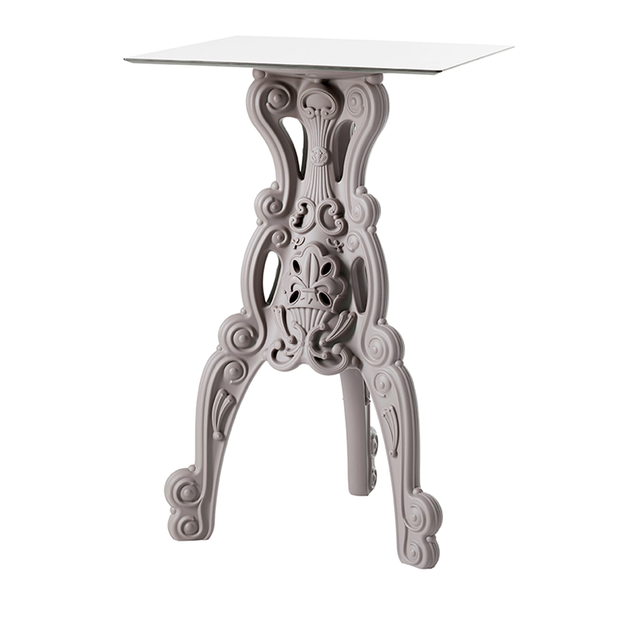 Master of Love Dove Gray Bistro Table with Square Top - Main view