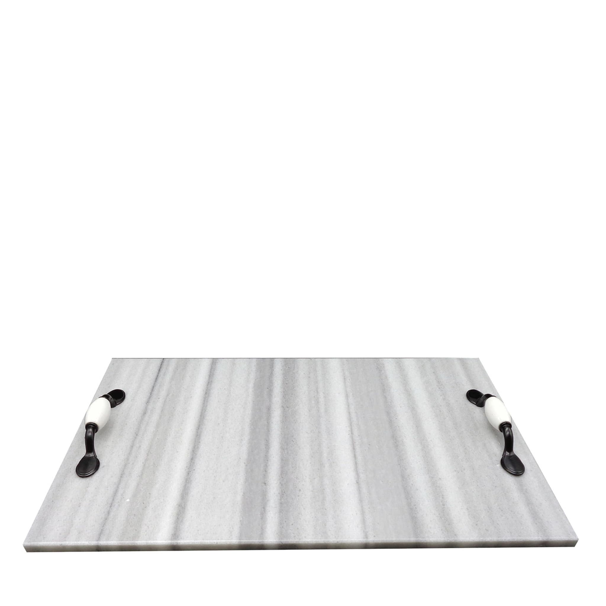 Rectangular Striato Tray with Ceramic Handles - Main view