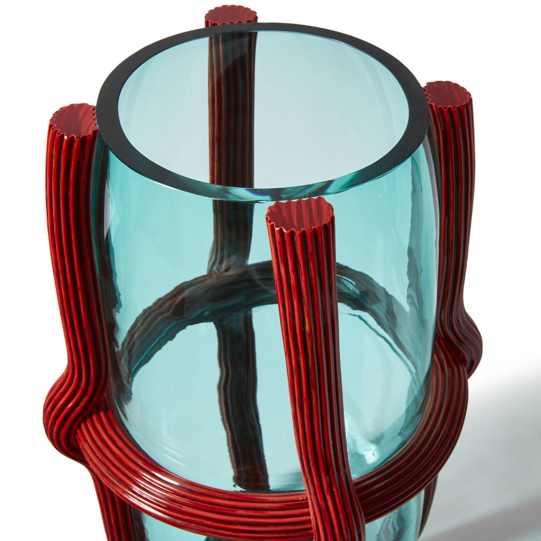 Sestiere Tall Red & Turquoise Vase by Patricia Urquiola - Alternative view 1