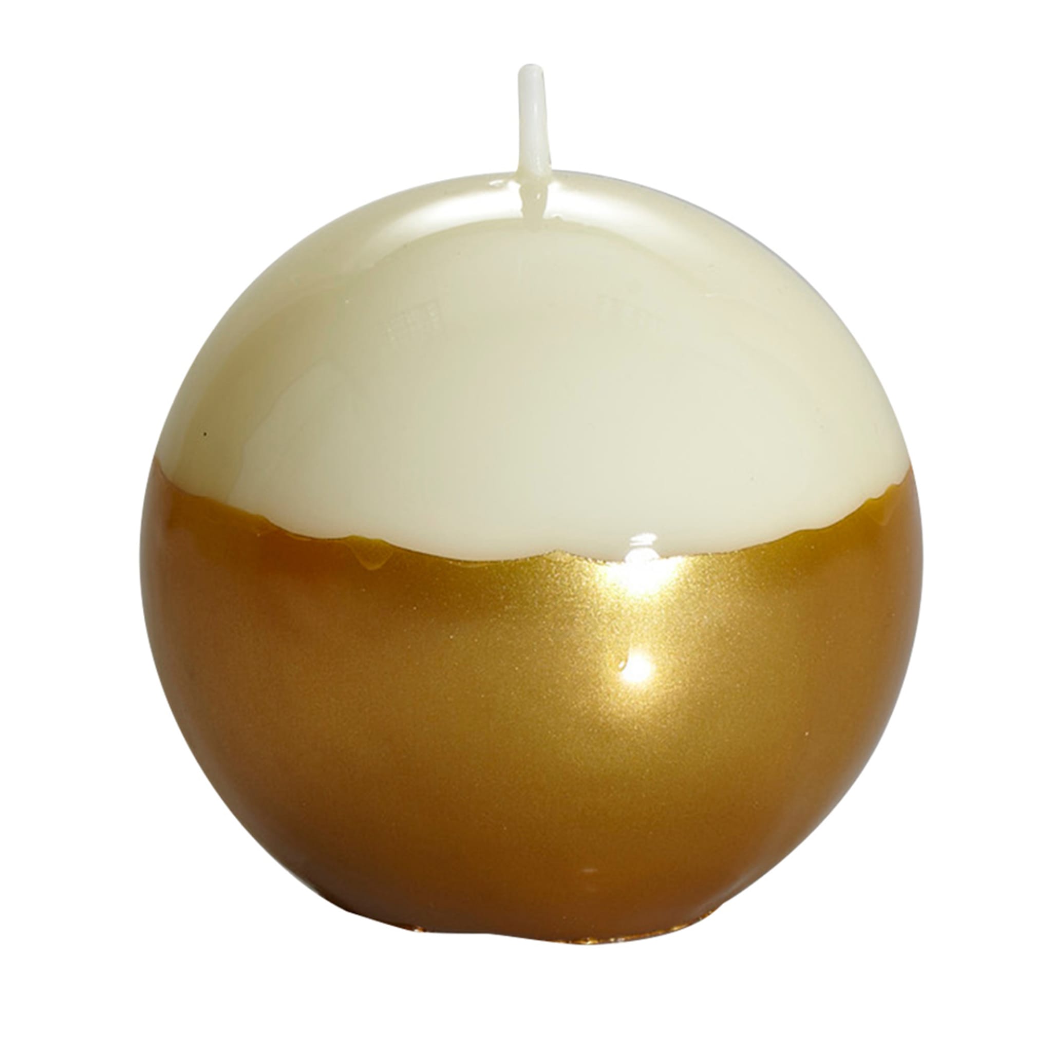 Meloria Spherical Beige and Gold Candle - Main view