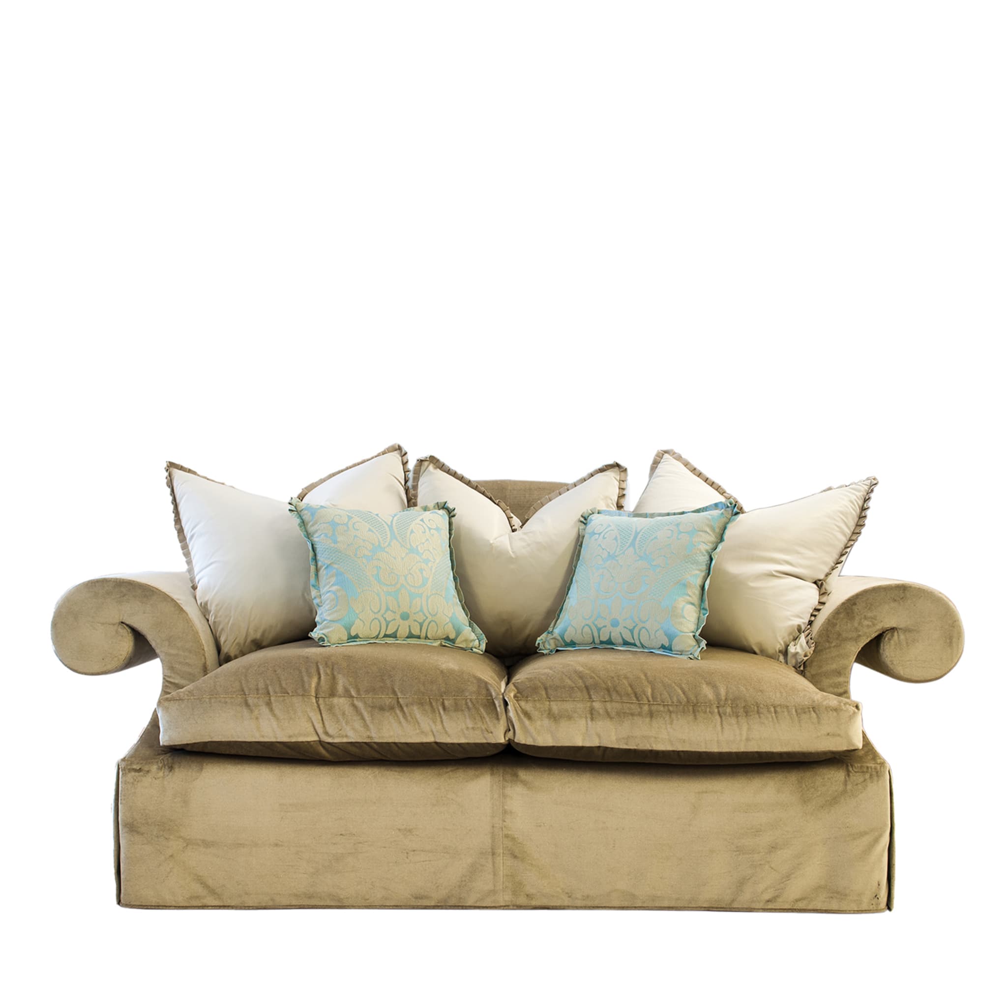 Light Taupe La Salute Sofa with Hugging Cushions - Main view