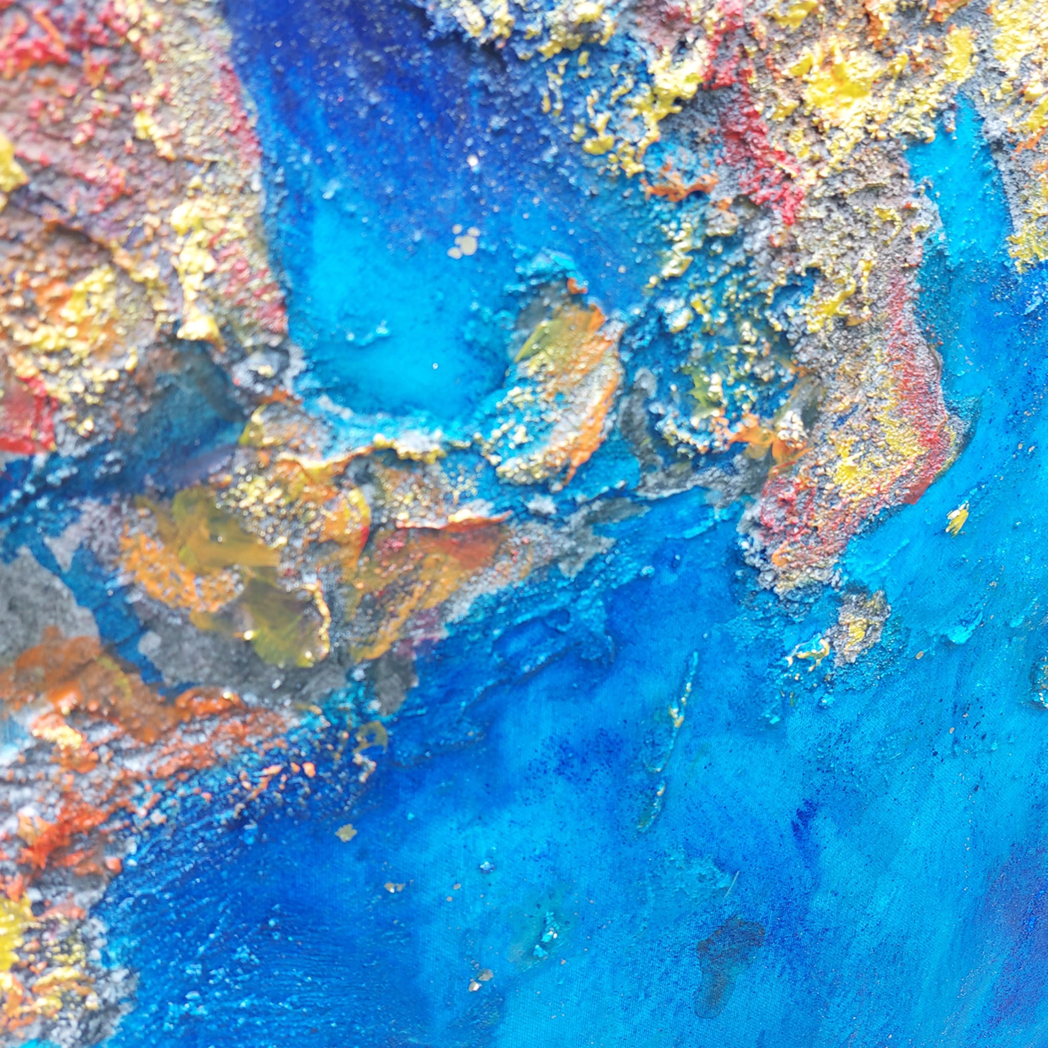 Gold Corals Mixed-Media Painting - Alternative view 3