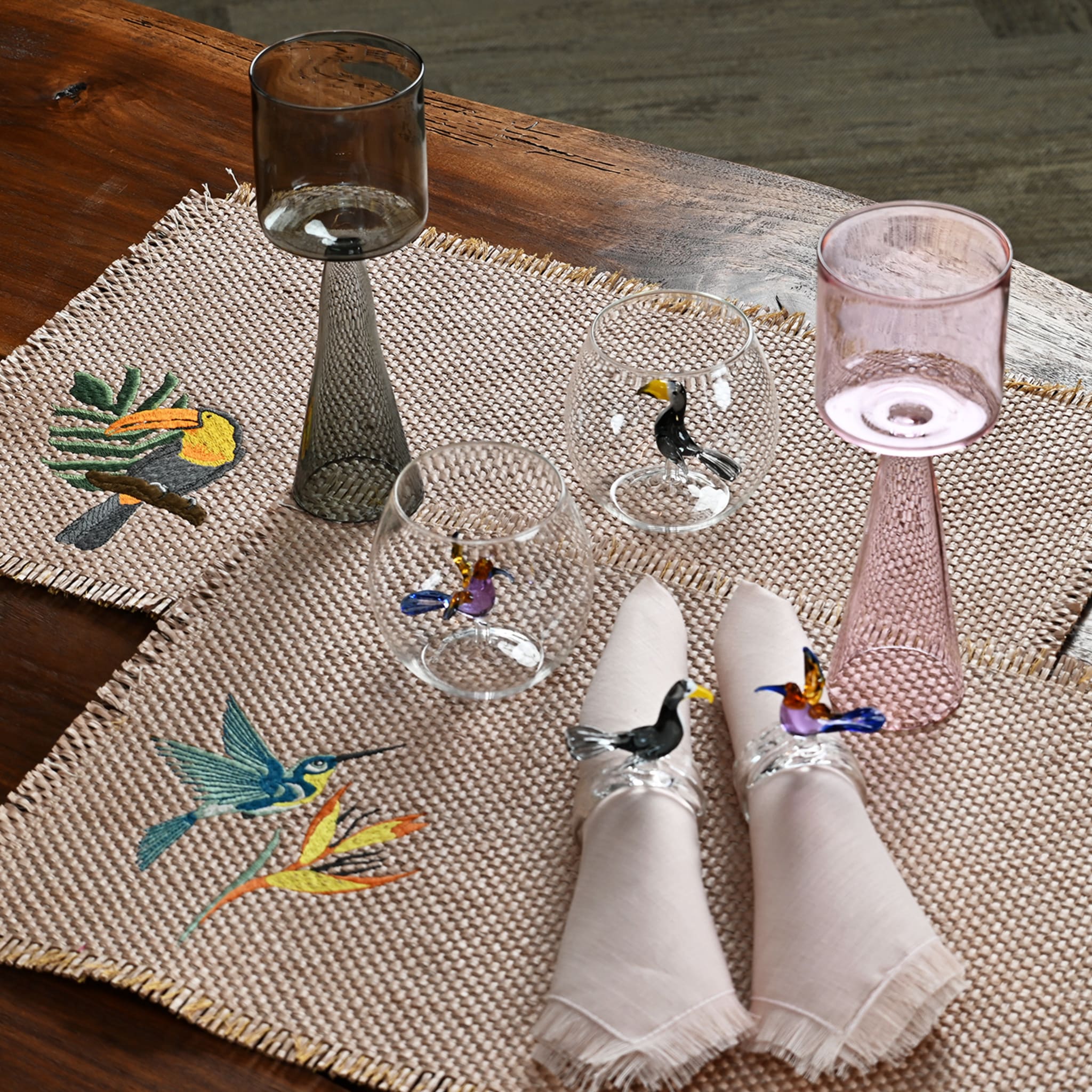 Dinner For Two Tropical Set of Glasses and Linen  - Alternative view 4