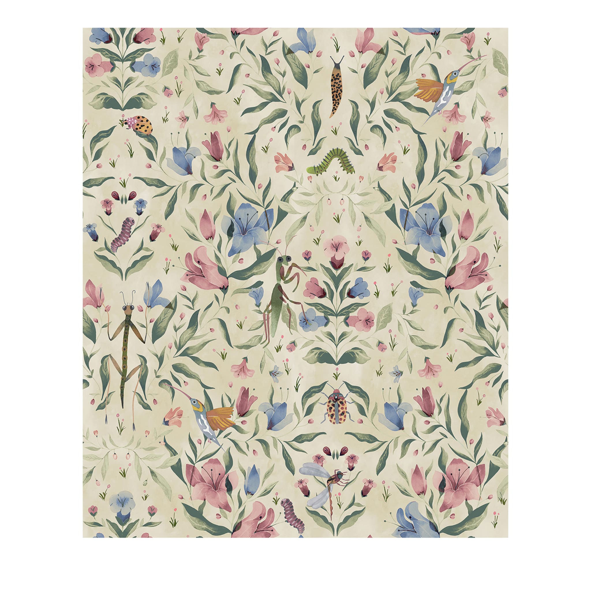 Flora Silver-Pink Meriggio Wallpaper - Main view
