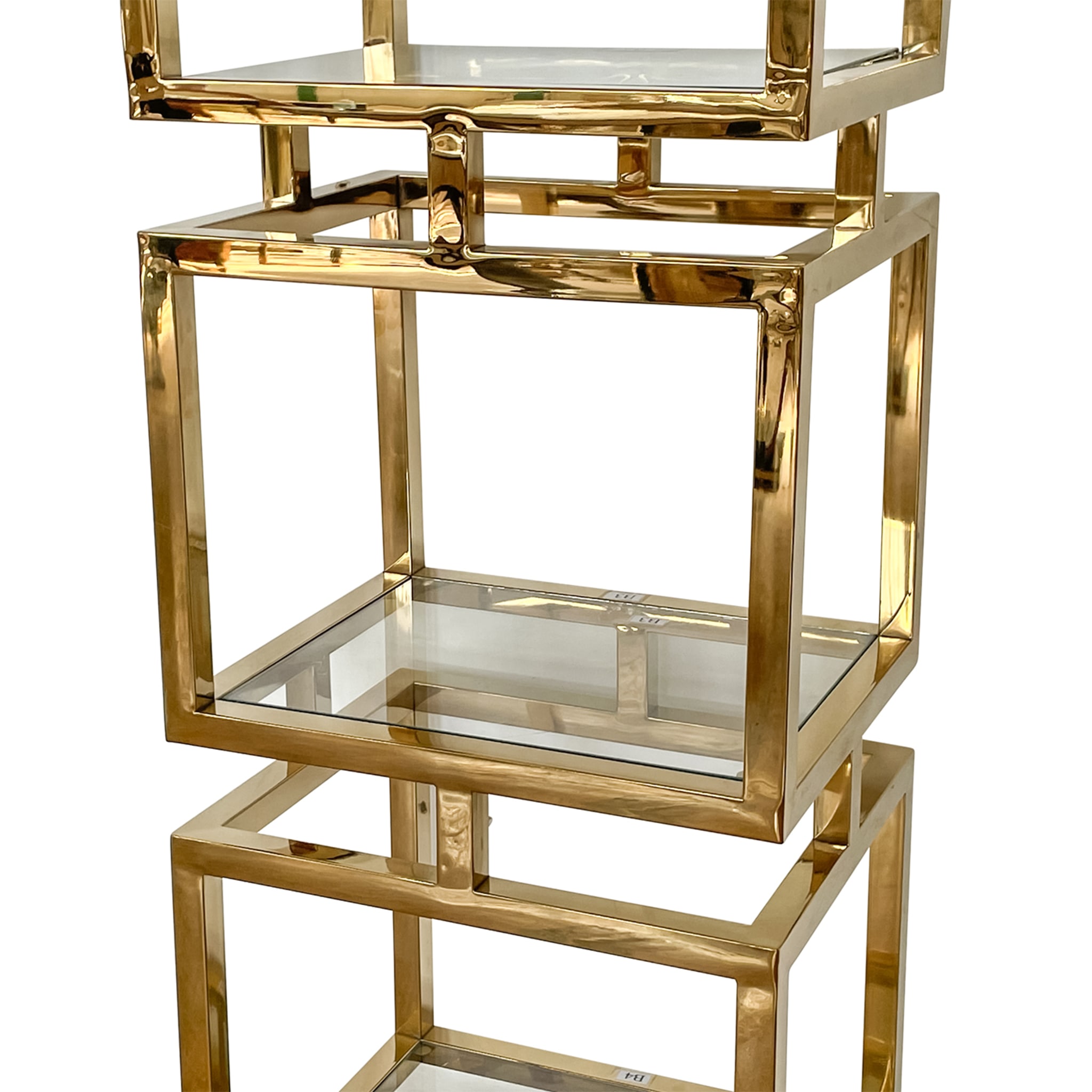Column-Like 4-Unit Brass & Glass Bookcase - Alternative view 1
