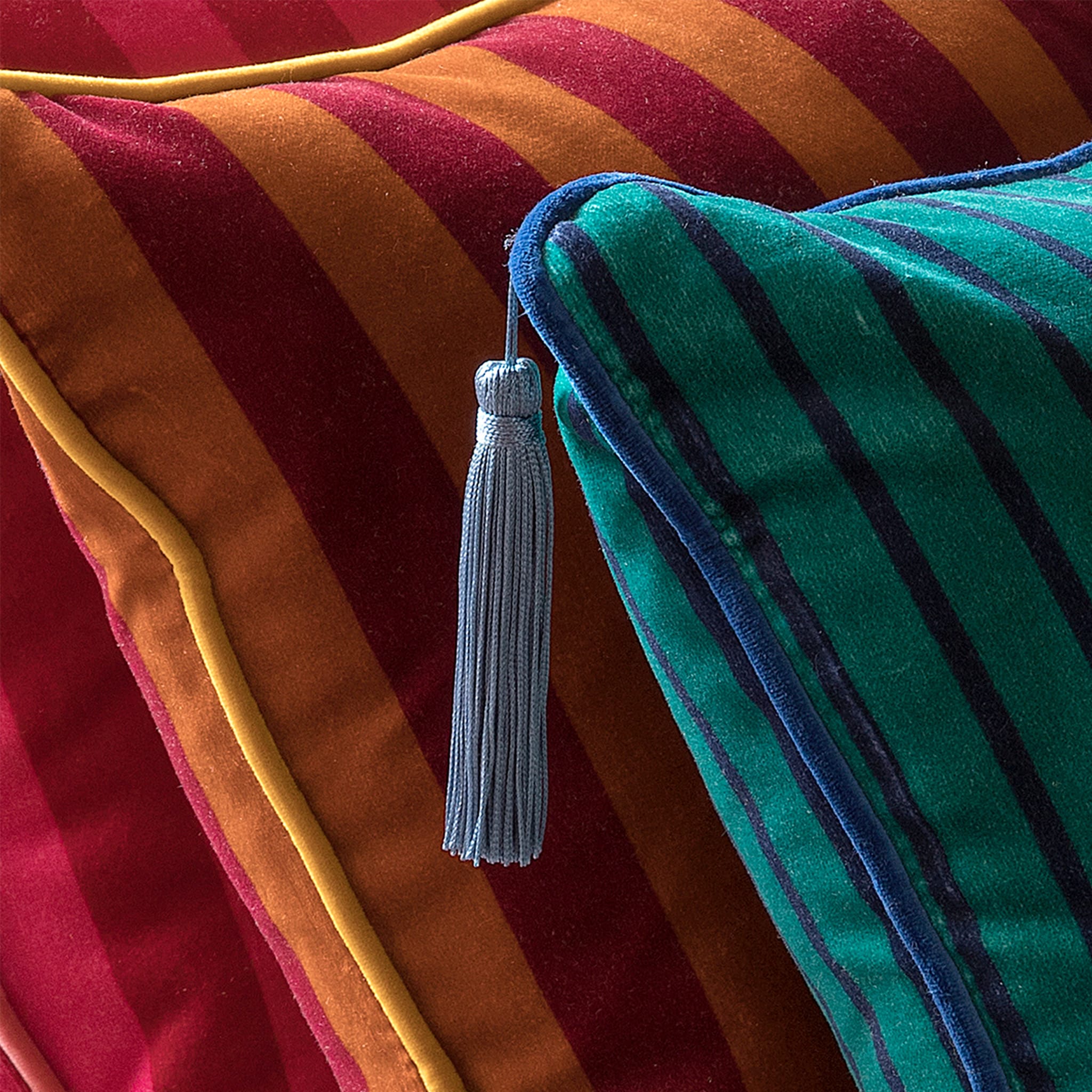 Sweet Pillow Rectangular Striped Teal Cushion - Alternative view 1