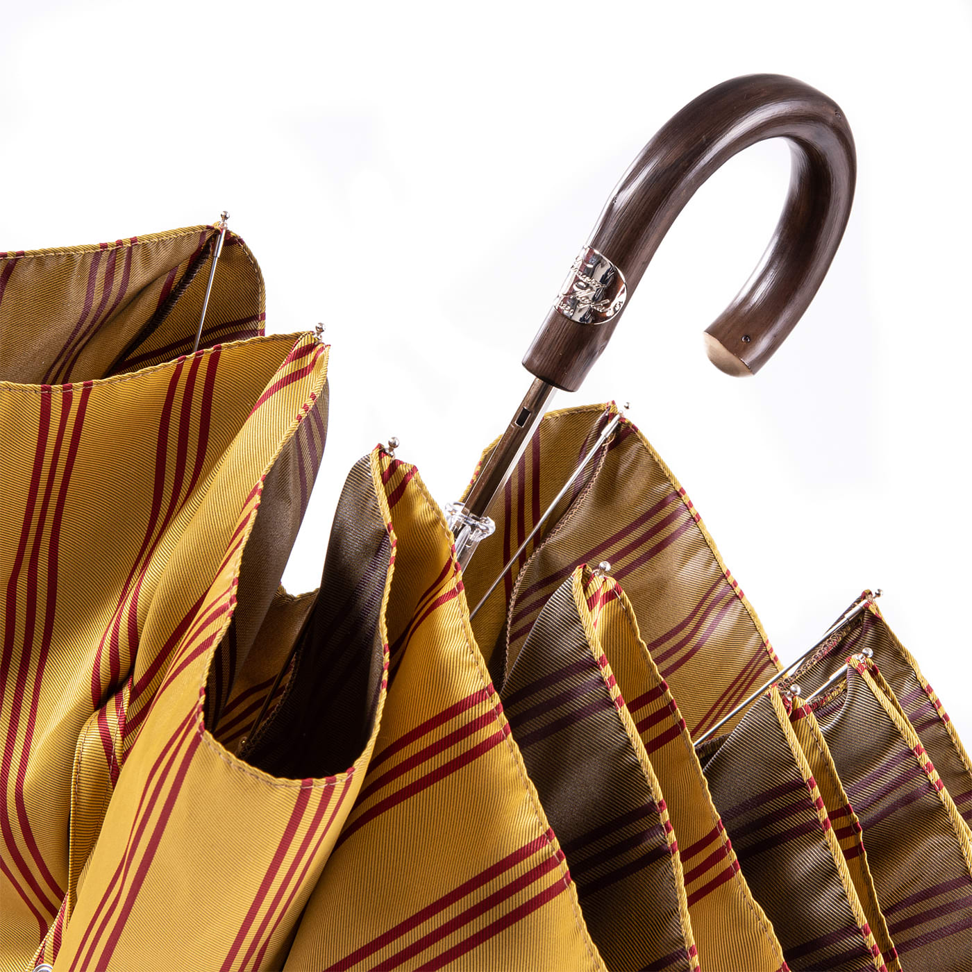 Yellow Regimental Foldable Umbrella - Francesco Maglia Milano