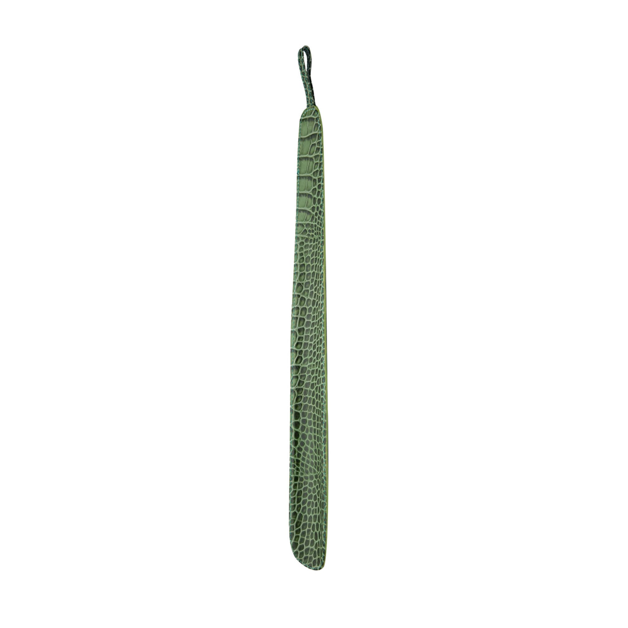 Chausse-pieds en cuir simili-croc vert émeraude - Vue principale