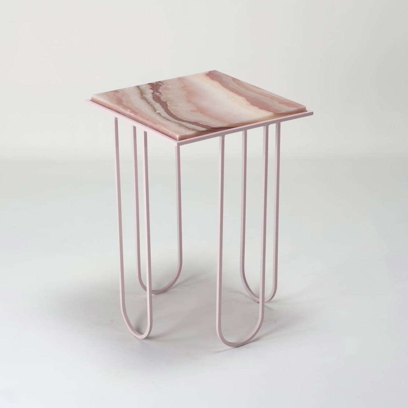 LoLa Pink Onyx Side Table - DF DesignLab
