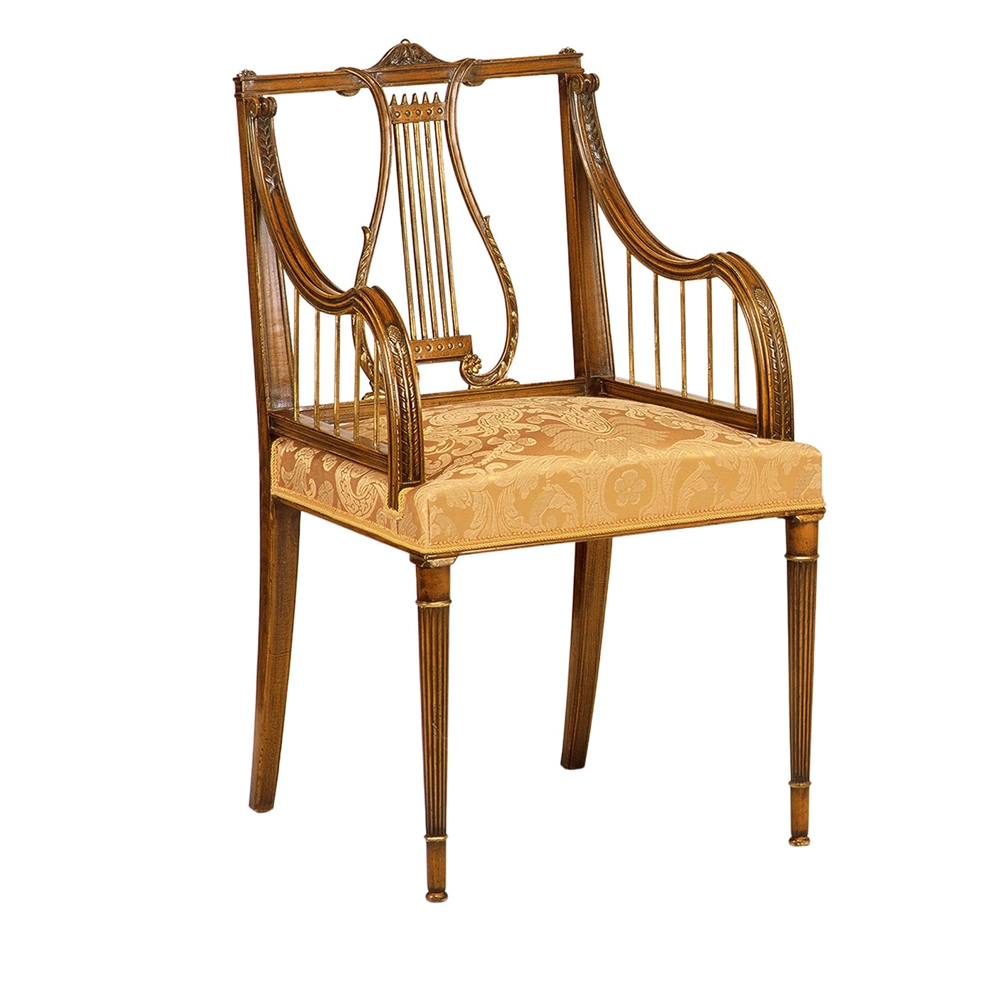 Hepplewhite-Style Lyre-Backrest Chair Cugini Lanzani - Artemest