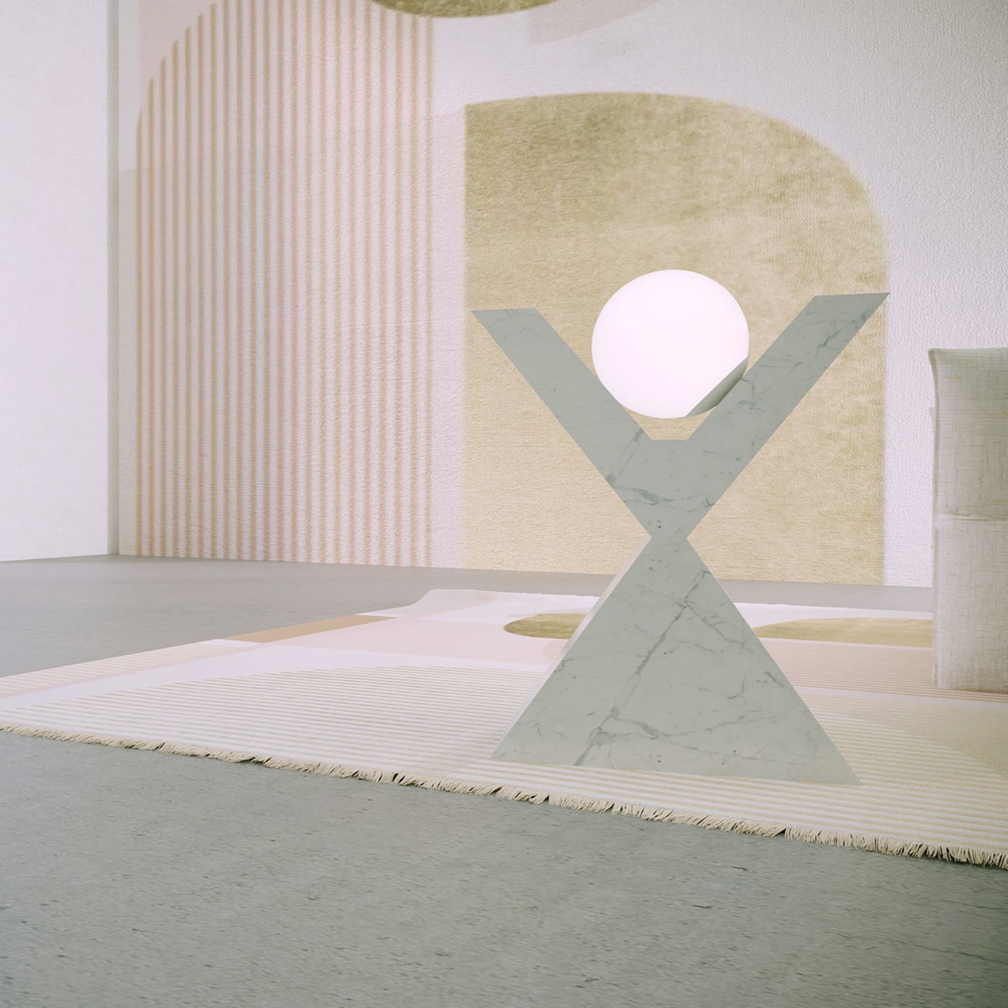 X-förmige leuchtende Carrara-Skulptur - Alternative Ansicht 3