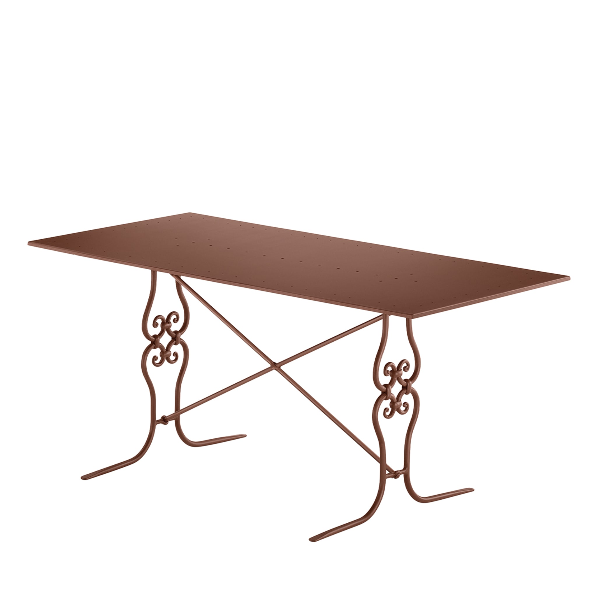 Ramorama Rectangular Wrought Iron Light-Brown Table - Main view