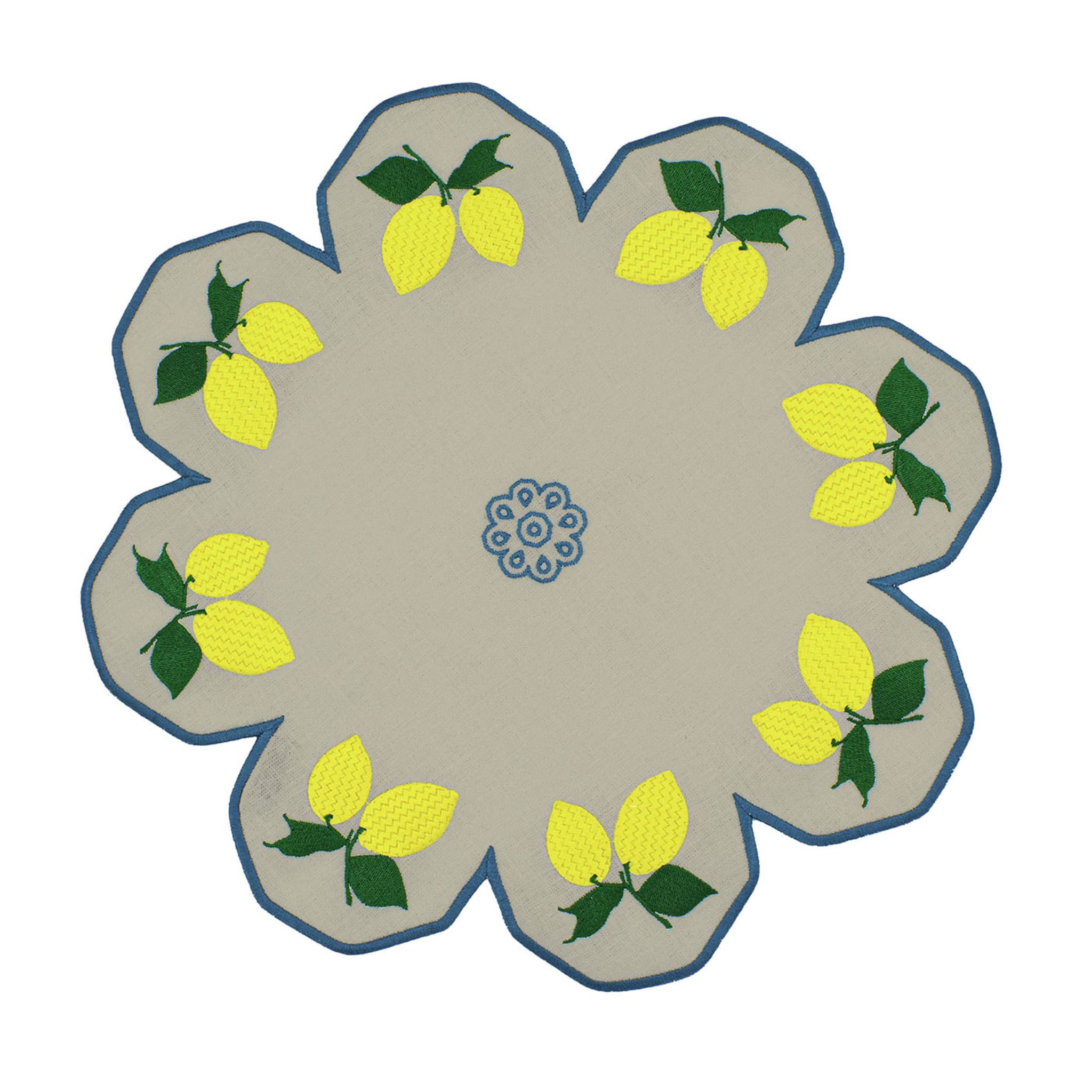 Limoni Multicolor Set of 2 Flower-Shaped Taupe Service Placemats - Vue principale