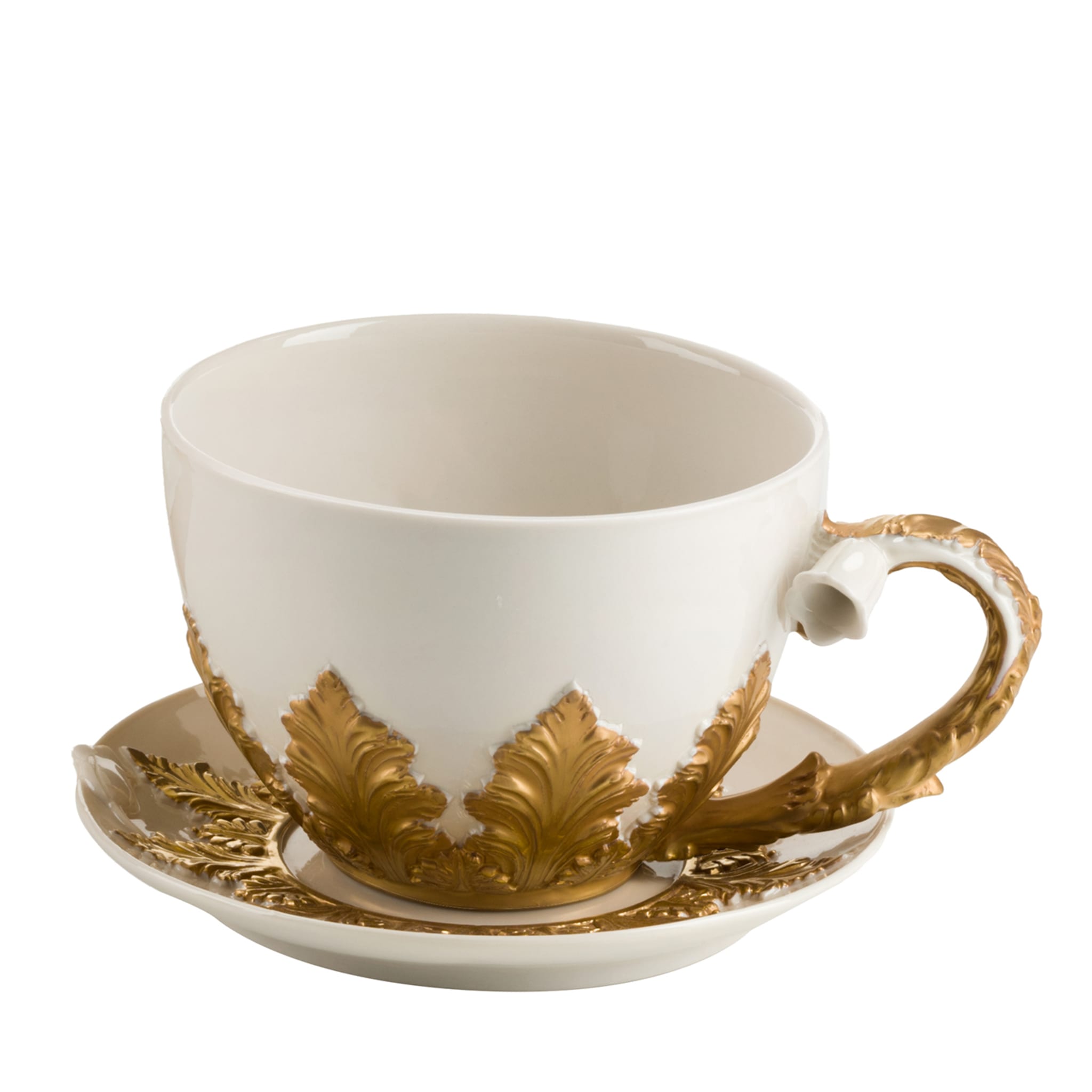 Gold Leaves Tea Cup & Saucer  - Main view
