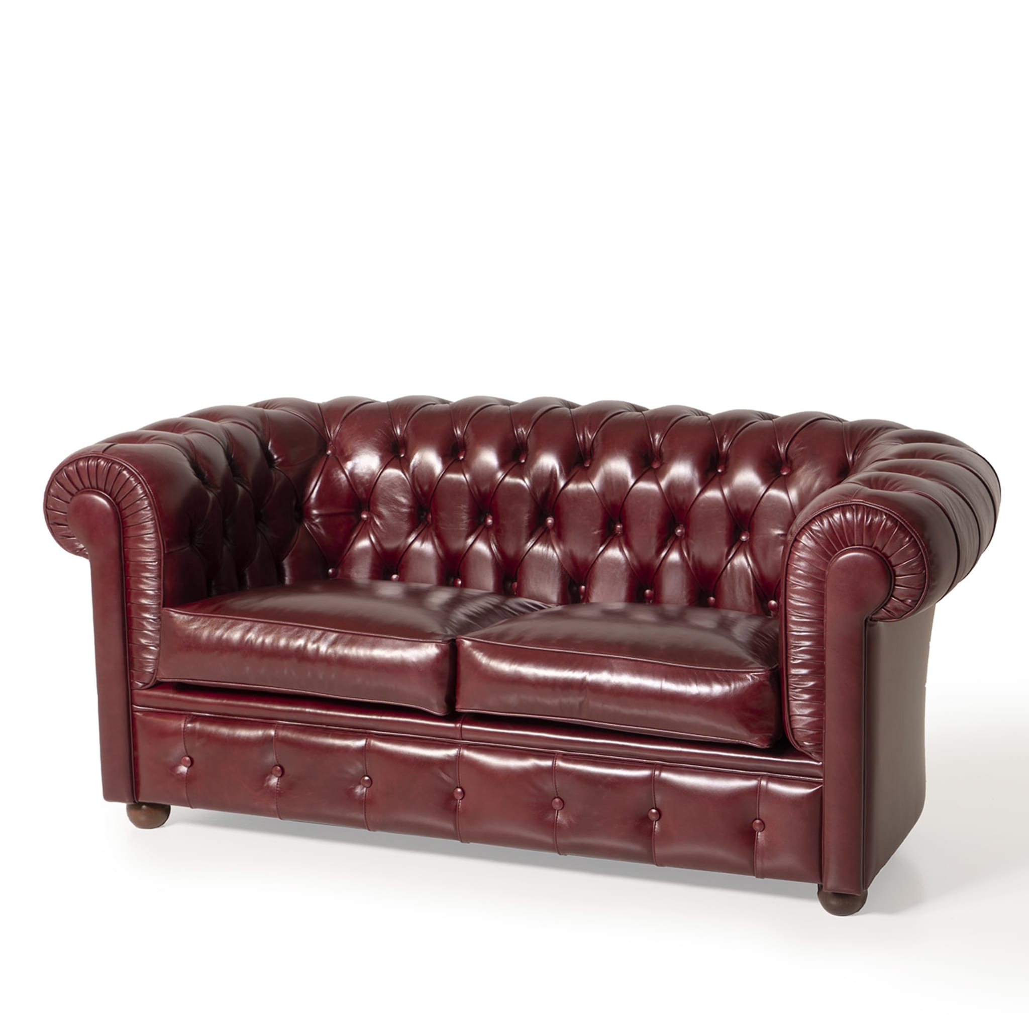 Chesterfield Bordeaux Leather Sofa - Alternative view 4