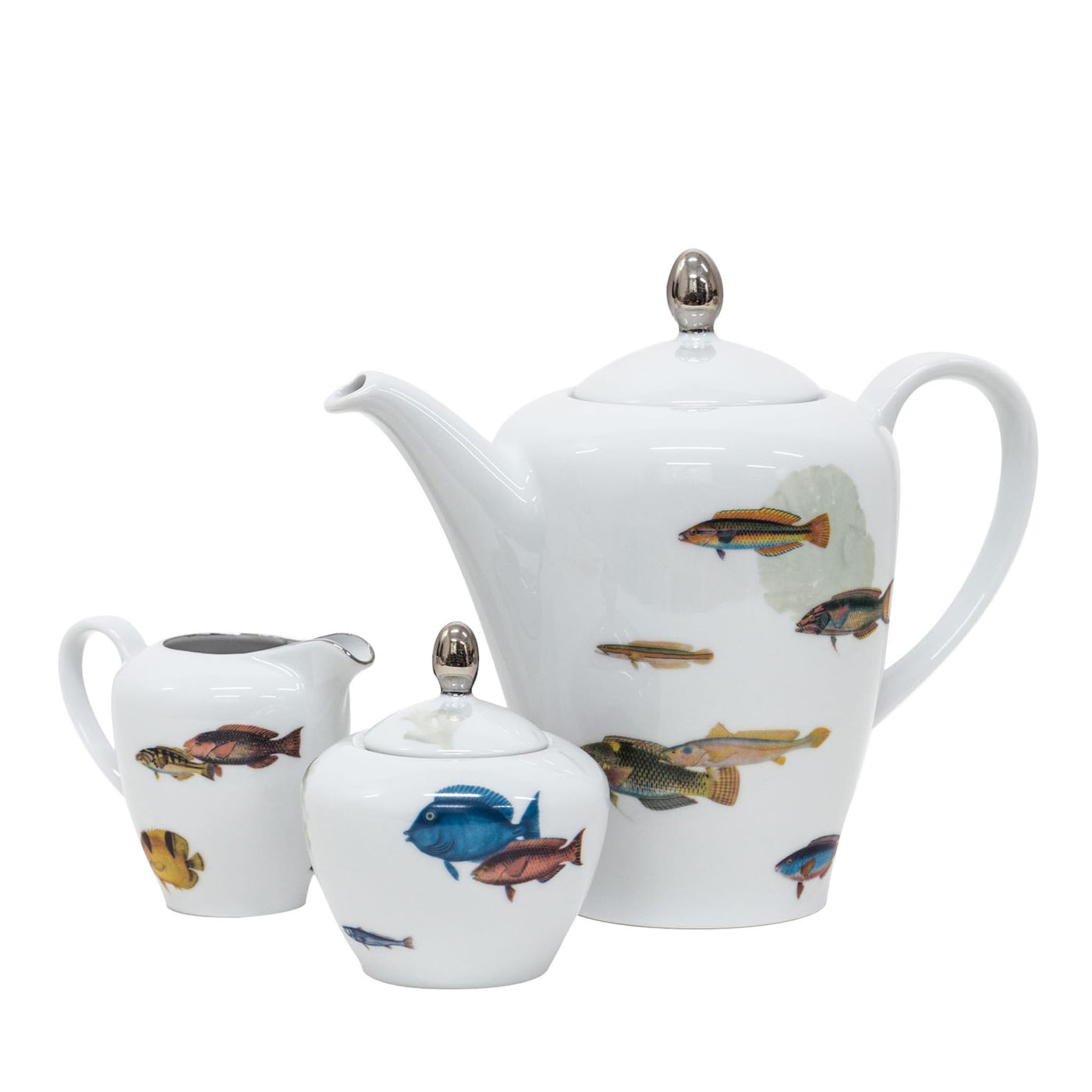 Amami Porcelain Tea Set With Tropical Fish - Main view