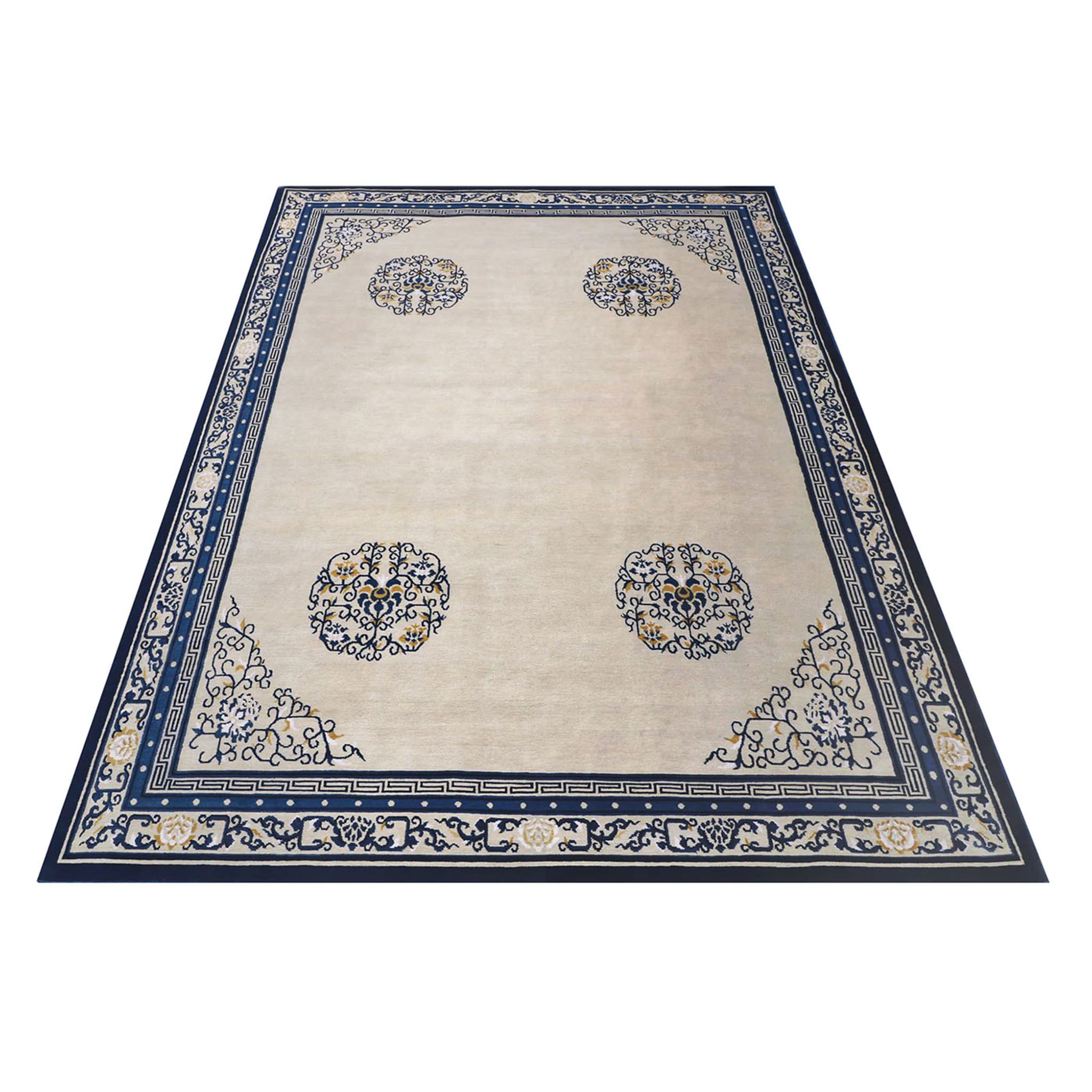 Chinoiserie Collection Floating Lotus Gray Cloud Rug - Alternative view 1