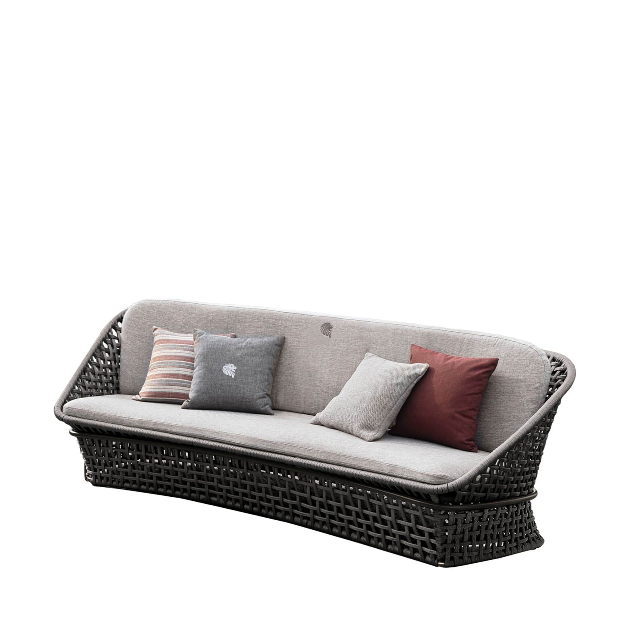 3-Sitzer Schwarzes Outdoor-Sofa aus Stoff - Hauptansicht
