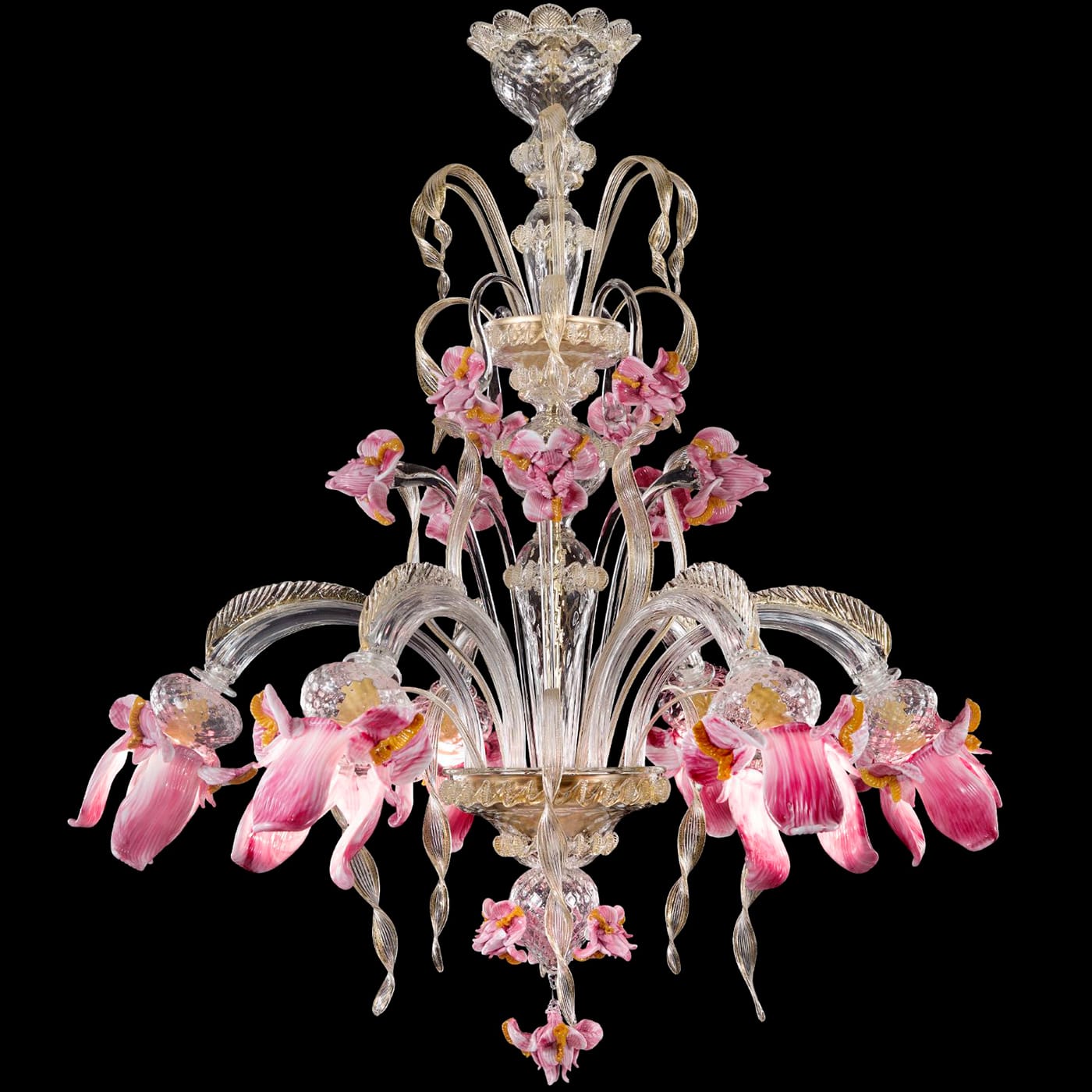 Iris Pink 6-Light Chandelier - Multiforme