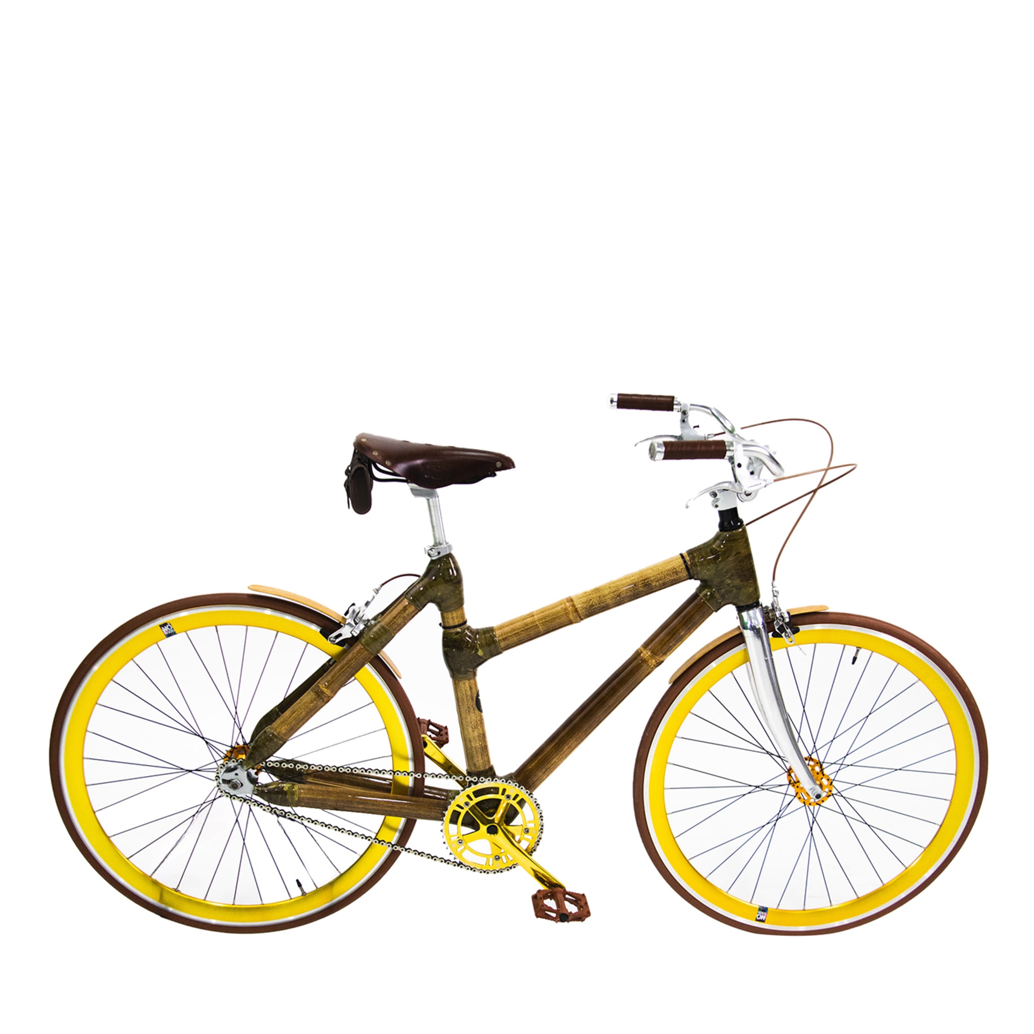 Gravel Gelb&amp;Grün Bambus Fahrrad - Hauptansicht