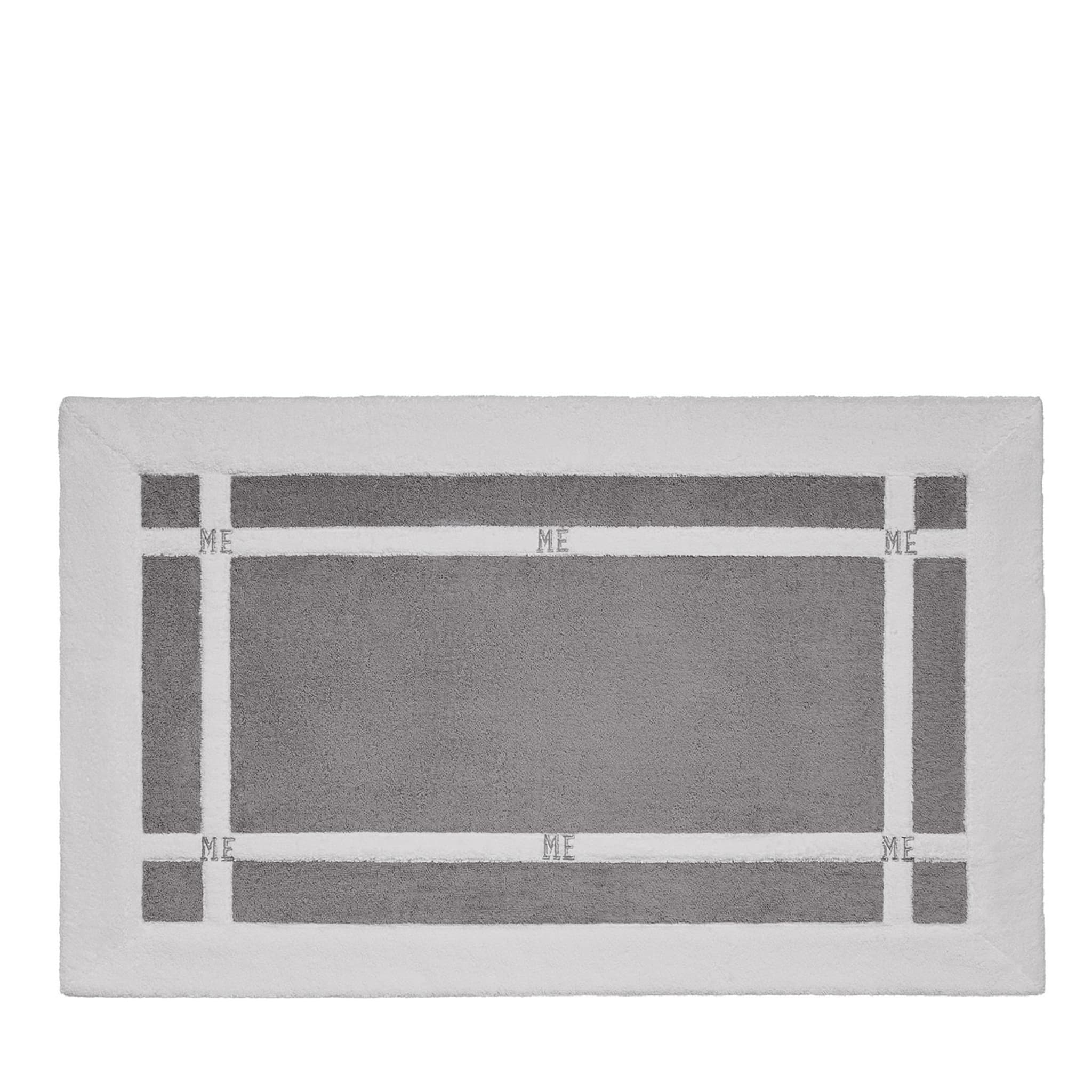 Pompidou Geometric Style White & Grey Bath Mat - Main view