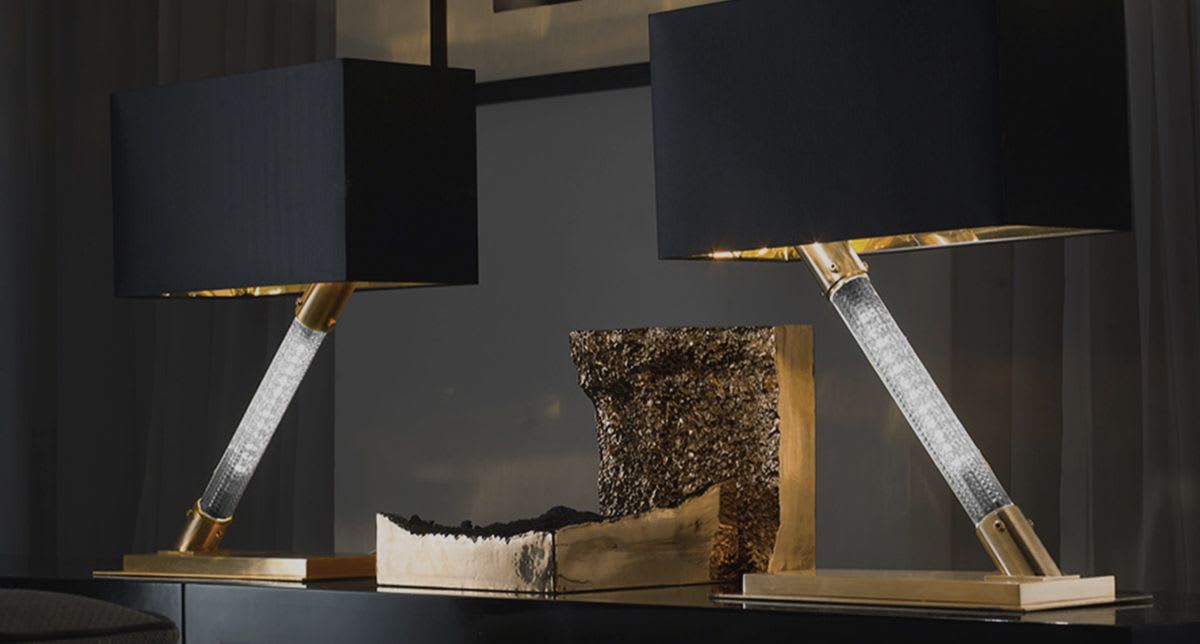 Sigma L2 Lighting, Silver Crystal Bedside Table Lamps Taiwan