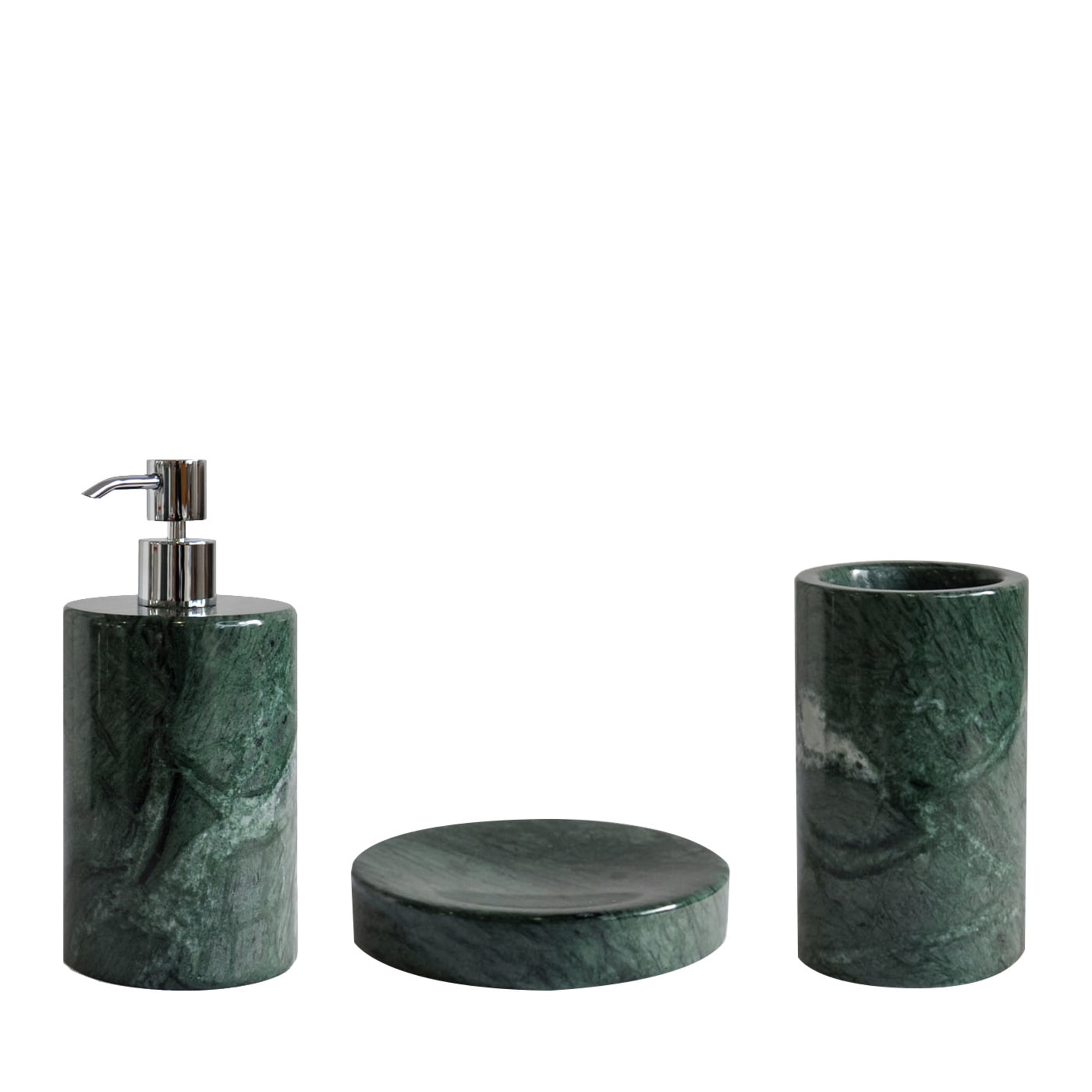 Bathroom Round Set In Green Guatemala Marble - Main view