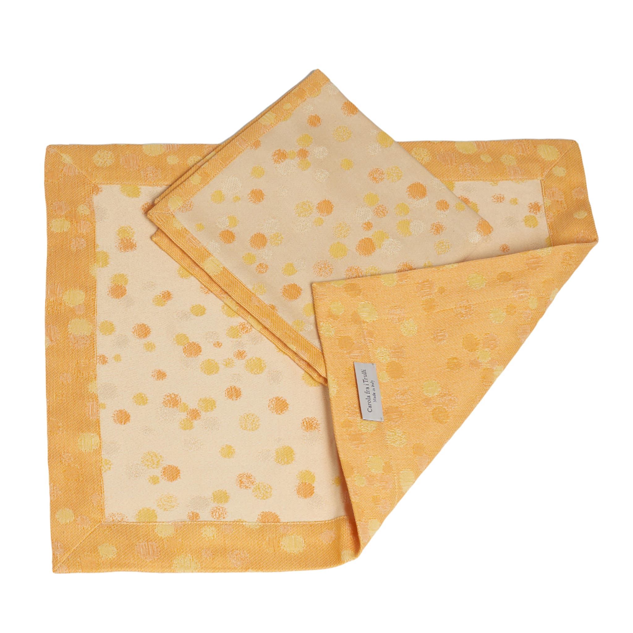 Set of 2 Cream and Yellow Placemats With Napkins - Main view