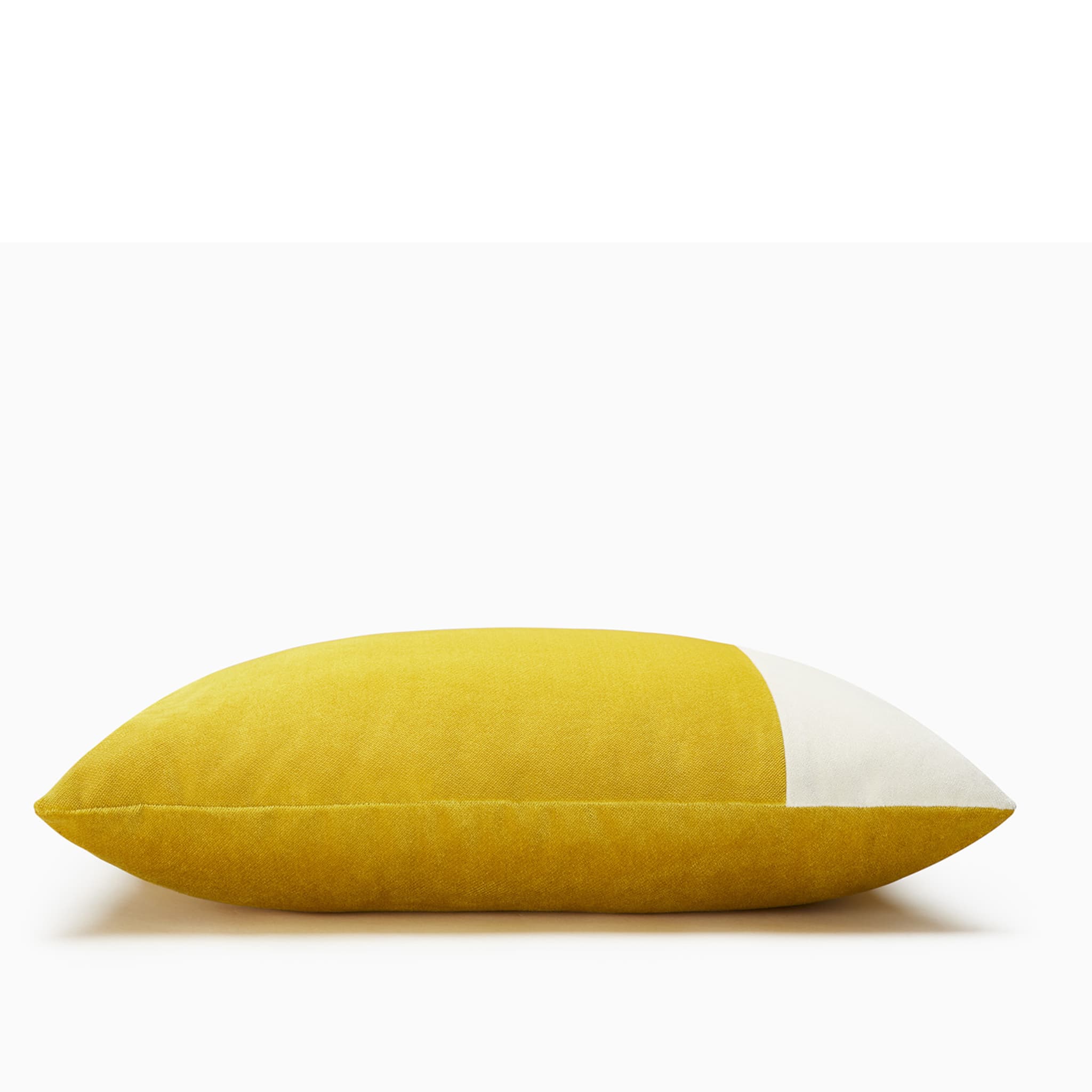 Double Mustard and White Rectangular Cushion - Alternative view 1
