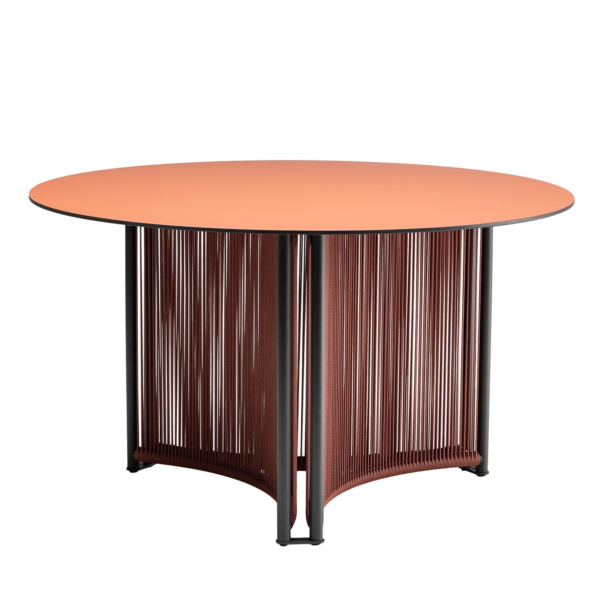 Altana T-RO Round Brick-Red Table by Antonio De Marco - Main view