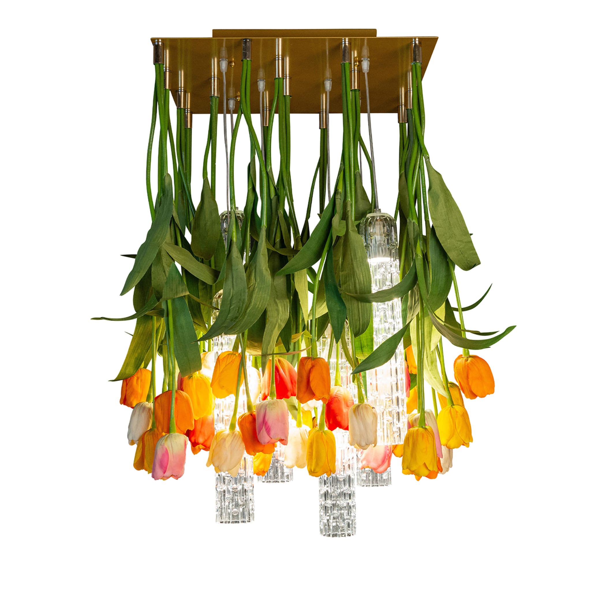 Flower Power Tulip Quadratischer Kronleuchter - Hauptansicht