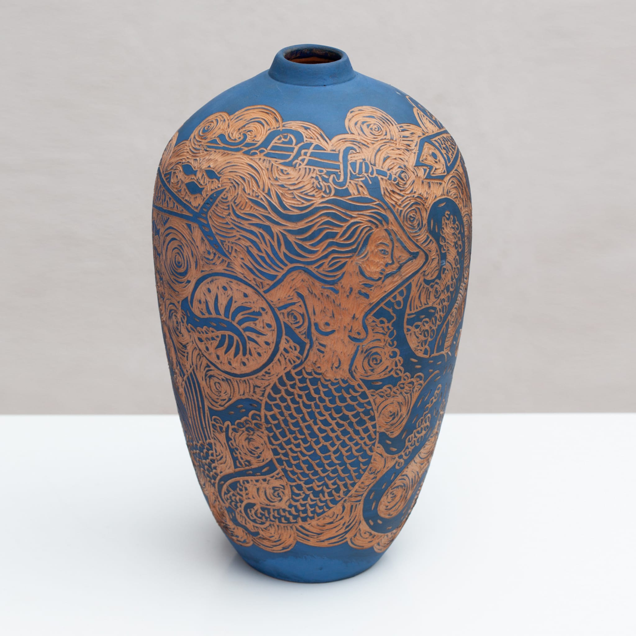 La Sirena Guerriera Blue Vase by Clara Holt and Chiara Zoppei - Alternative view 1