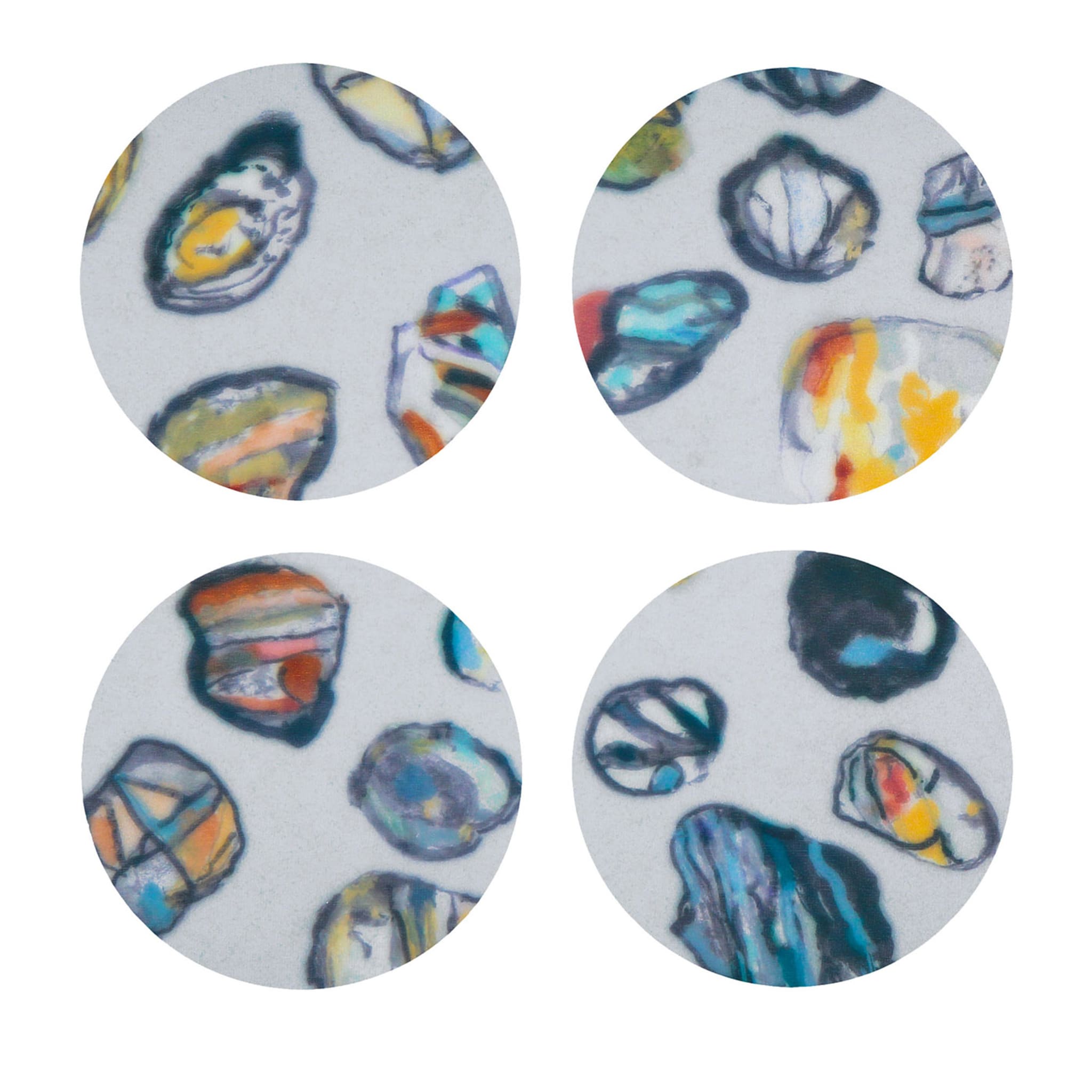 Pebbles Set of 8 Mottled Polychrome Multicolor Coasters  - Main view