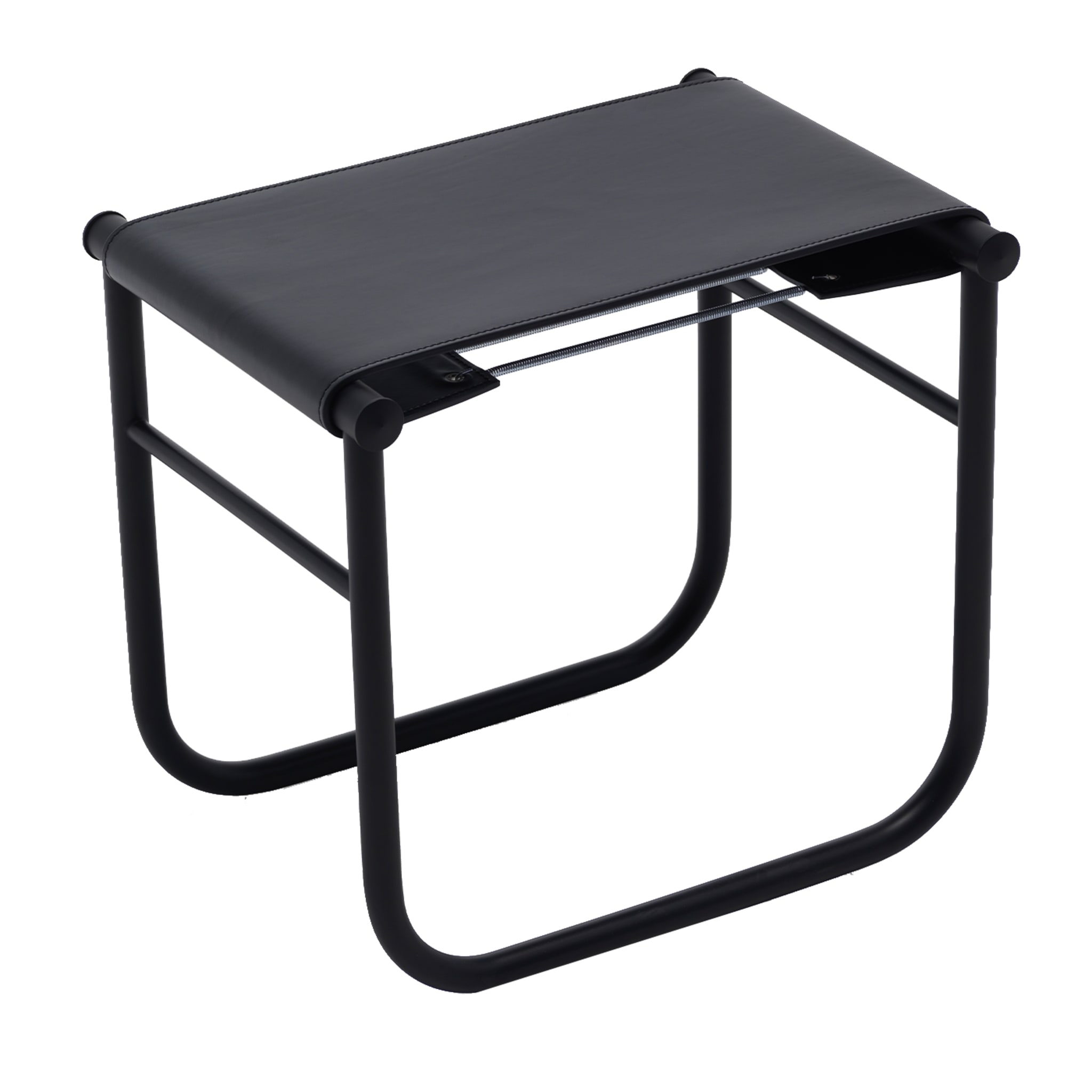 9 Tabouret By Charlotte Perriand - Black Leather - Main view